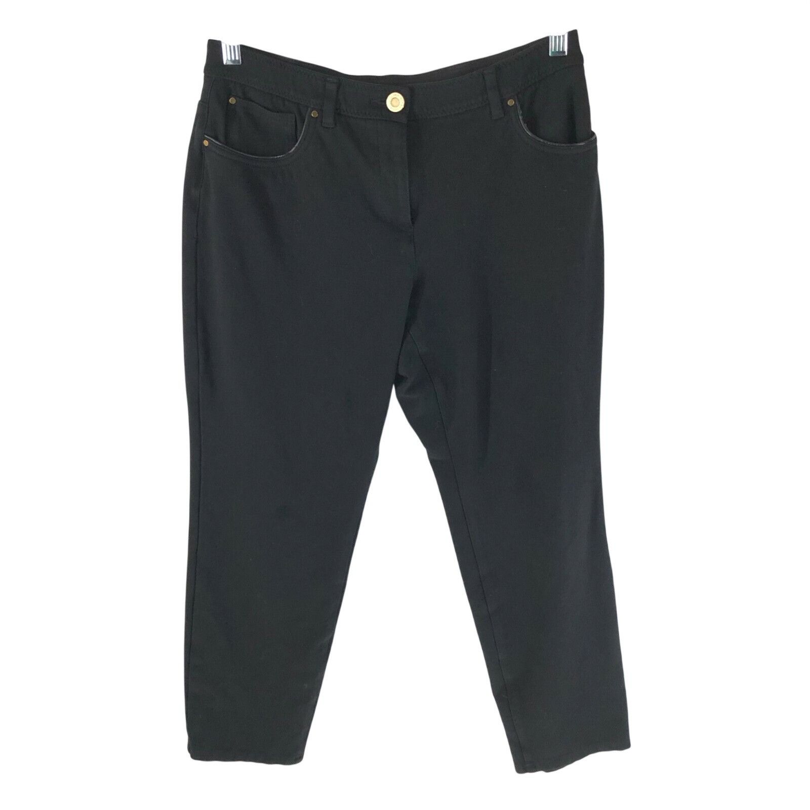 Chicos Chicos Crop Pants So Slimming Elastic Waist Faux Leather Tri Size 30" / US 8 / IT 44 - 1 Thumbnail