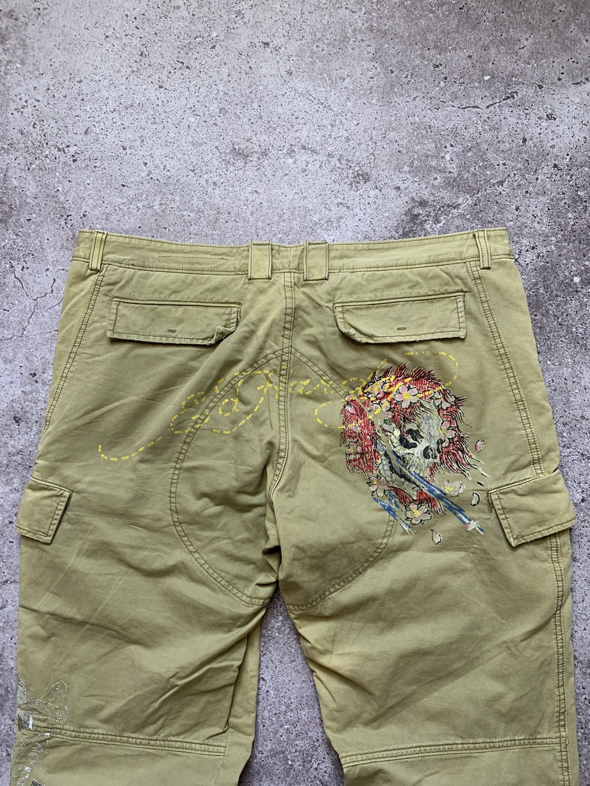 Christian Audigier Rare Ed Hardy Japanese Embroidered Parachute Cargo Pants Size US 38 / EU 54 - 10 Thumbnail