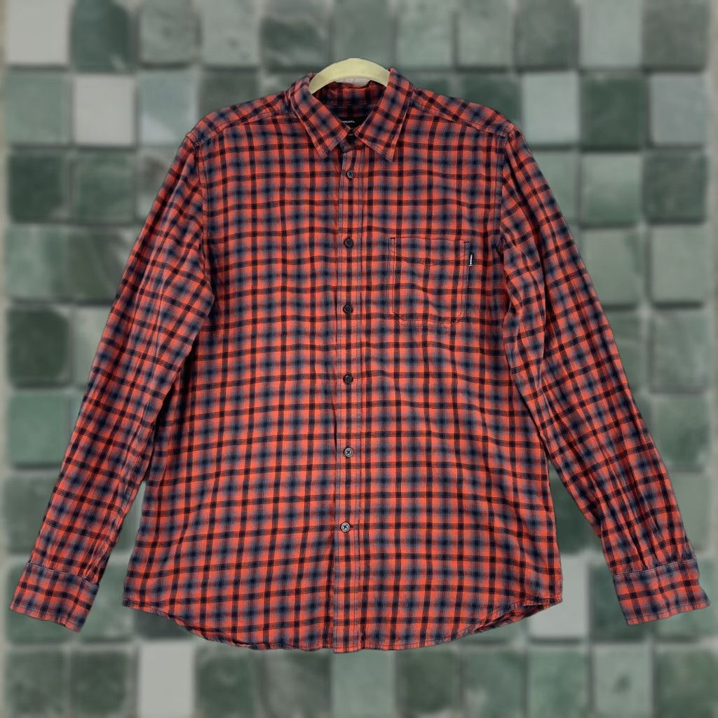 Diesel Diesel Button-Up Shirt Mens Large Orange Plaid Long Sleeve 100% Cotton Size US L / EU 52-54 / 3 - 1 Thumbnail