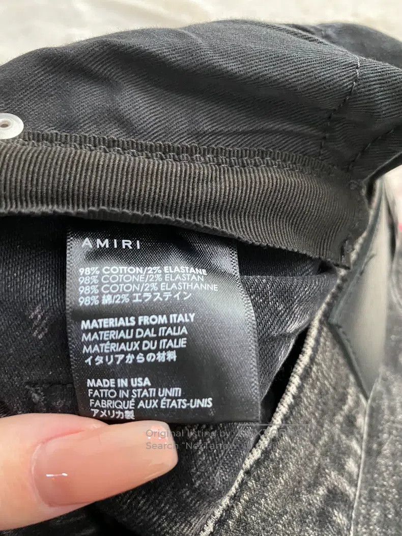 Amiri Amiri Size 31 Black powder sports side strips destroy jeans Size US 31 - 4 Thumbnail
