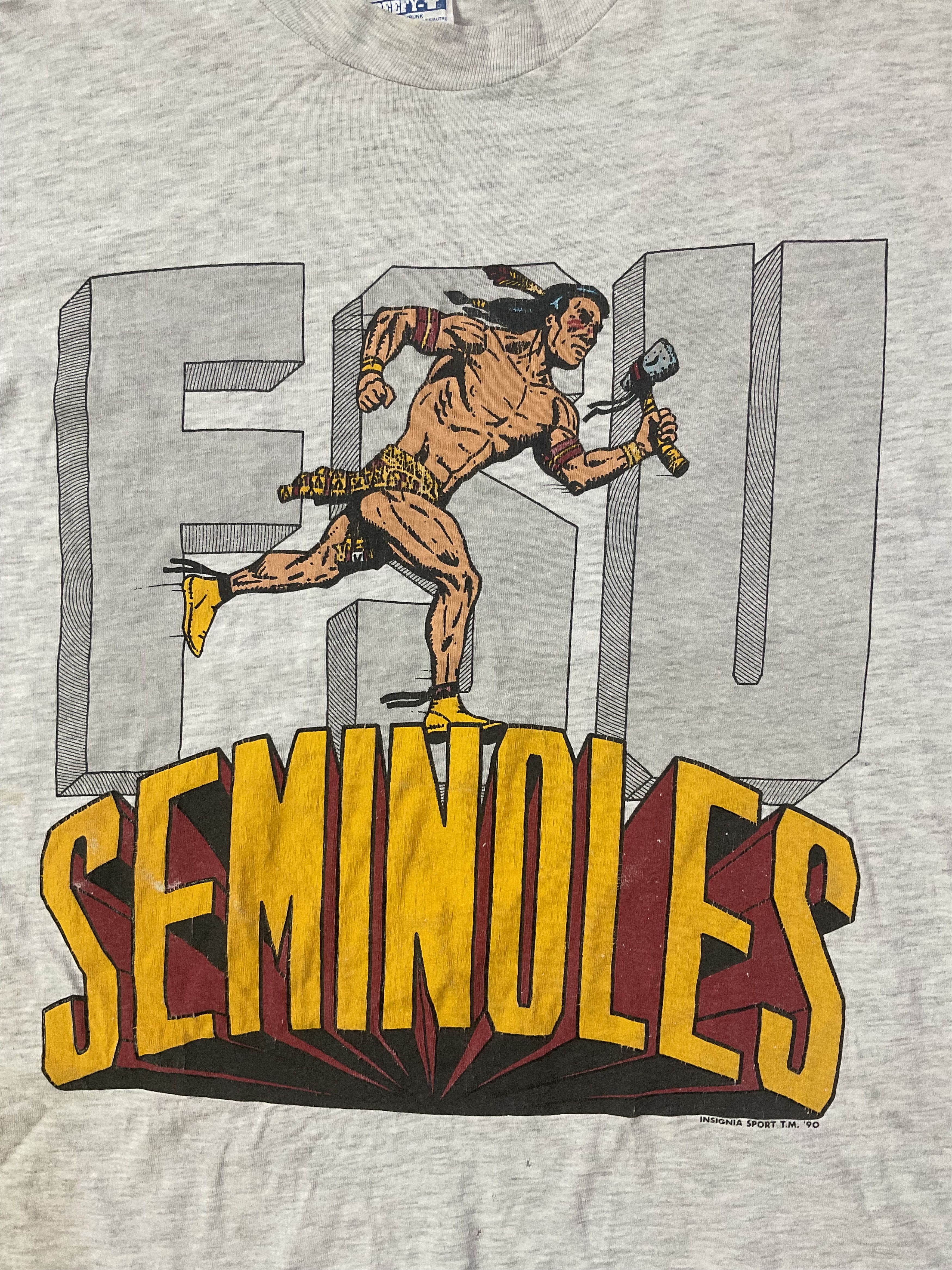 NCAA Vintage 1990 Florida State University FSU Seminoles T-Shirt Size US M / EU 48-50 / 2 - 2 Thumbnail