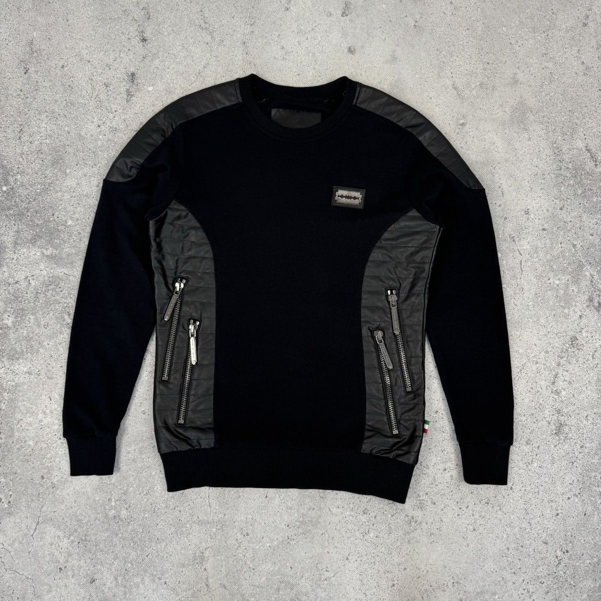 Philipp Plein Philipp Plein Faux Leather Crewneck Sweatshirt Size US M / EU 48-50 / 2 - 1 Thumbnail