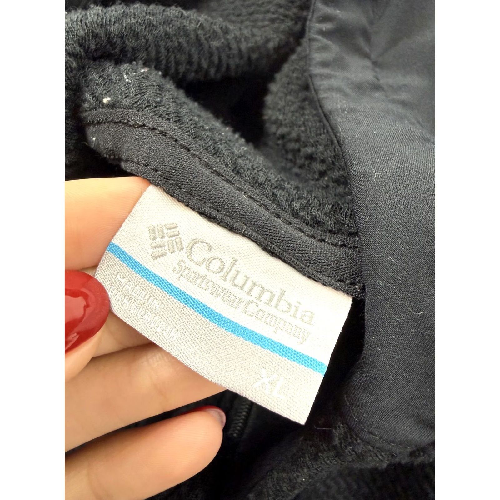 Vintage Columbia Jacket Womens XL Black Textured Fleece Hooded Full Zip Pockets Stretch Size XL / US 12-14 / IT 48-50 - 5 Thumbnail