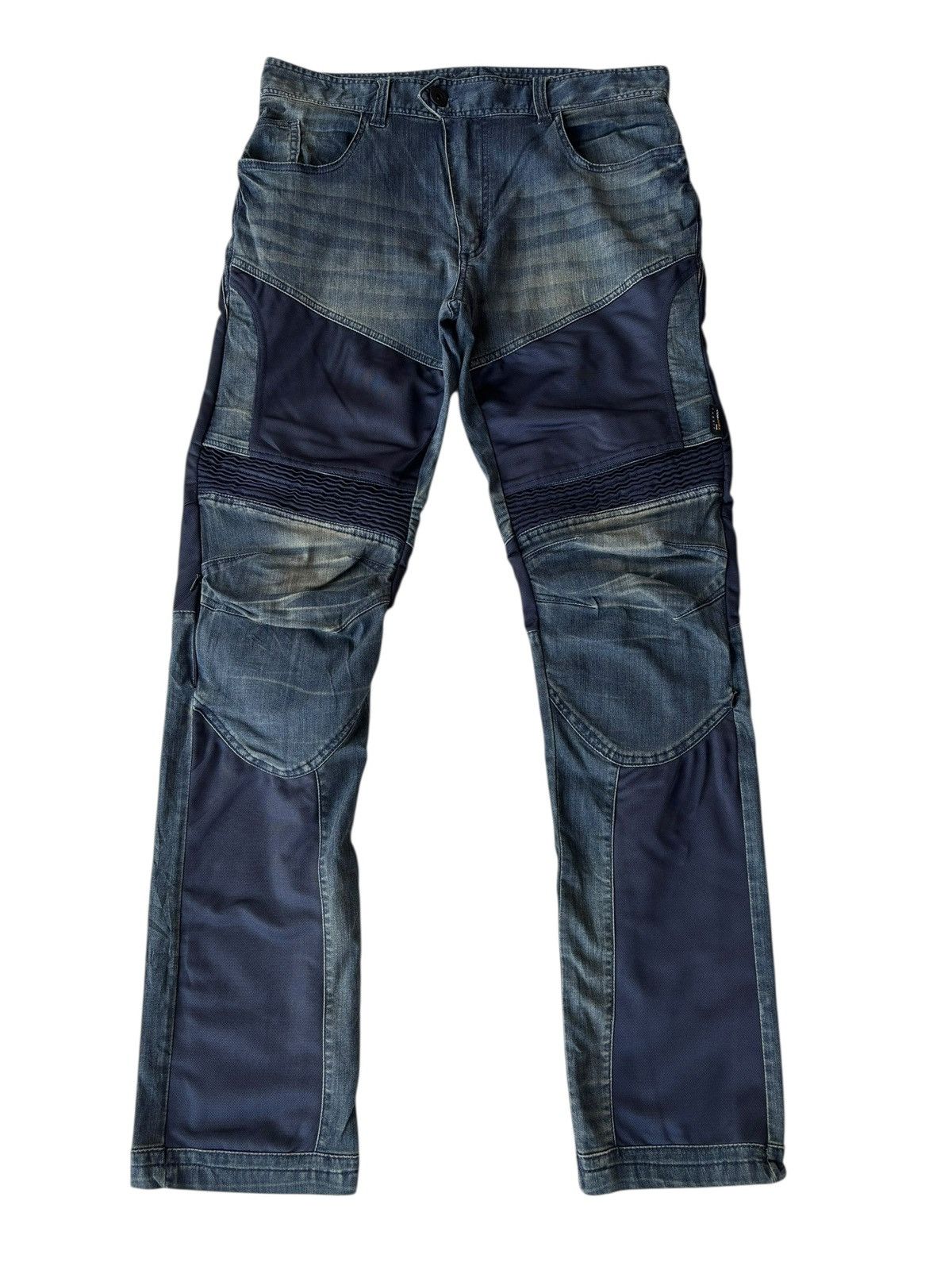Issey Miyake 💥Vintage Moto Biker Jeans Reinforced Knee Panels Size US 32 / EU 48 - 10 Thumbnail
