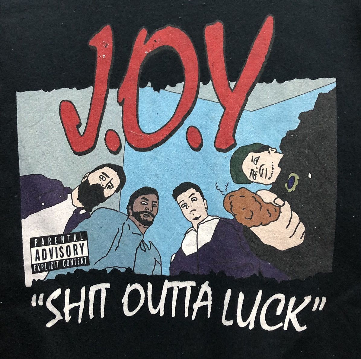 Band Tees × Gildan × Vintage Vintage band Joy "Shit Outta Luck" Sweatshirt Size US L / EU 52-54 / 3 - 3 Thumbnail