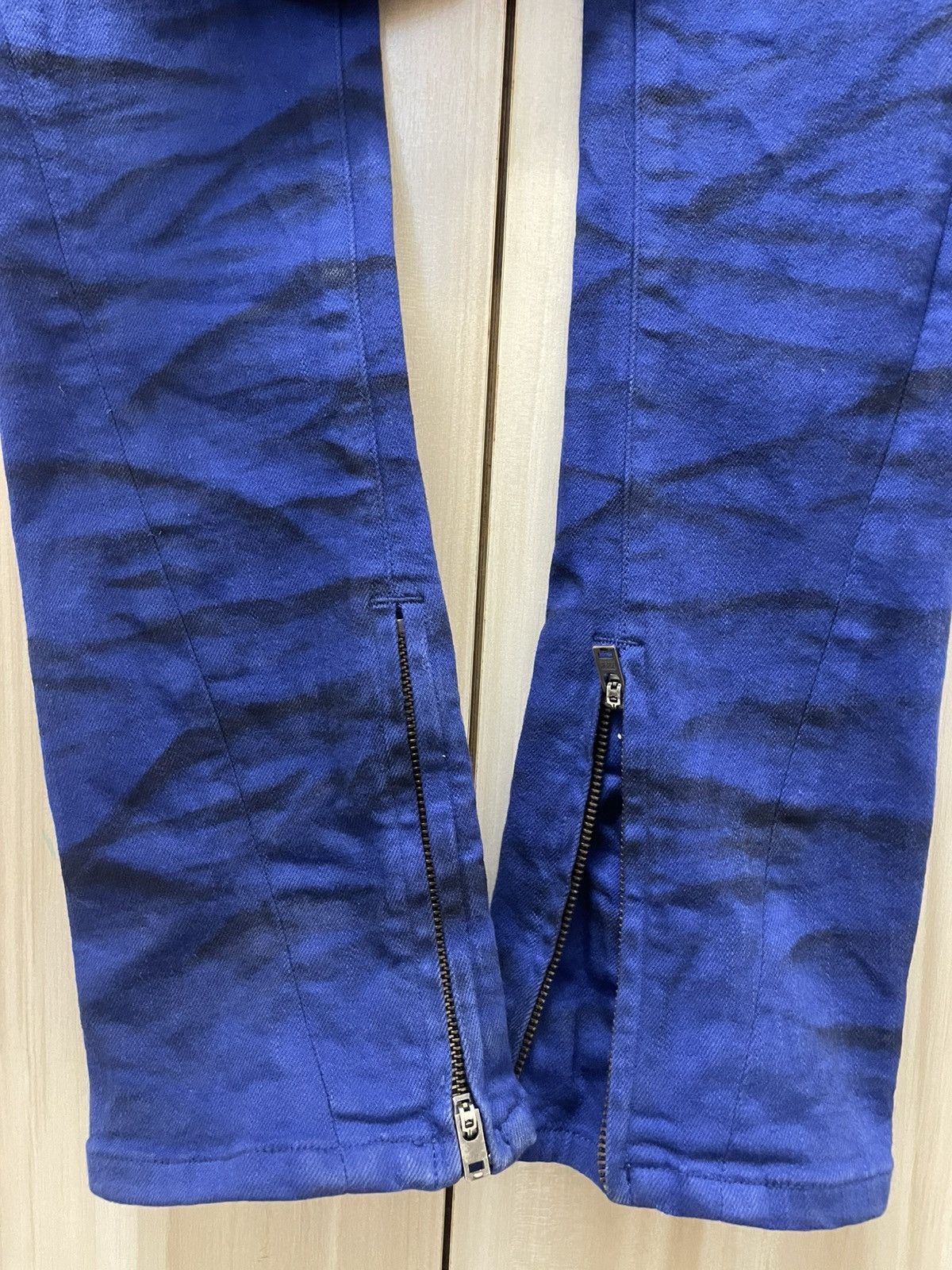 Japanese Brand Johnny Wolf Print Fadding Ankle Zipper Skinny Jeans Size US 30 / EU 46 - 2 Thumbnail