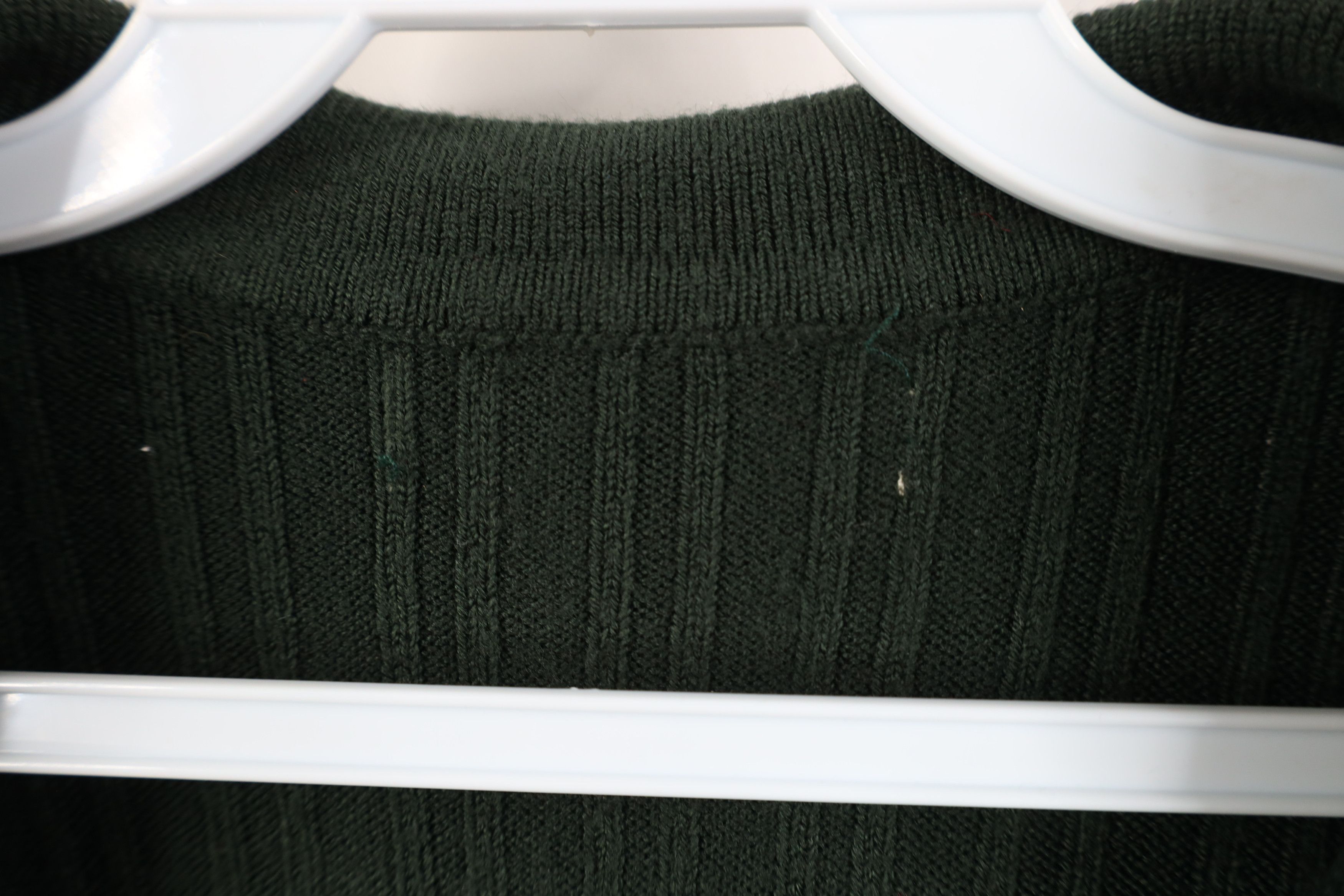 Vintage Vintage 90s Streetwear Cable Knit Collared Sweater Green Size US XL / EU 56 / 4 - 5 Thumbnail
