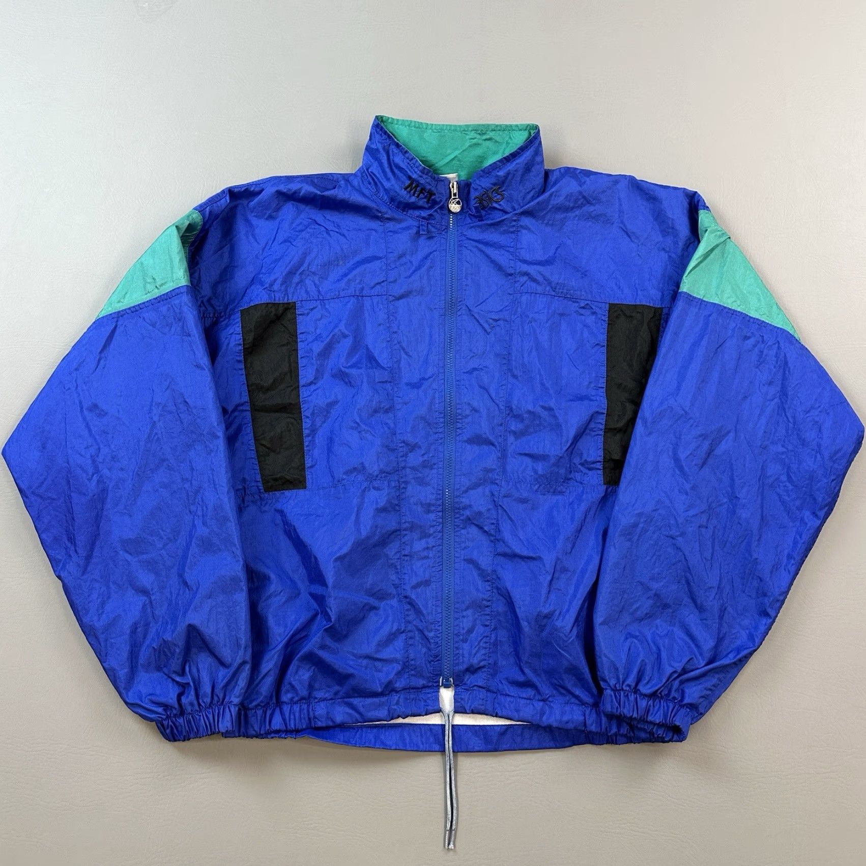 Asics VINTAGE ASICS Jacket Mens Medium Blue Teal Full Zip Lined Windbreaker 90s Size US M / EU 48-50 / 2 - 2 Thumbnail