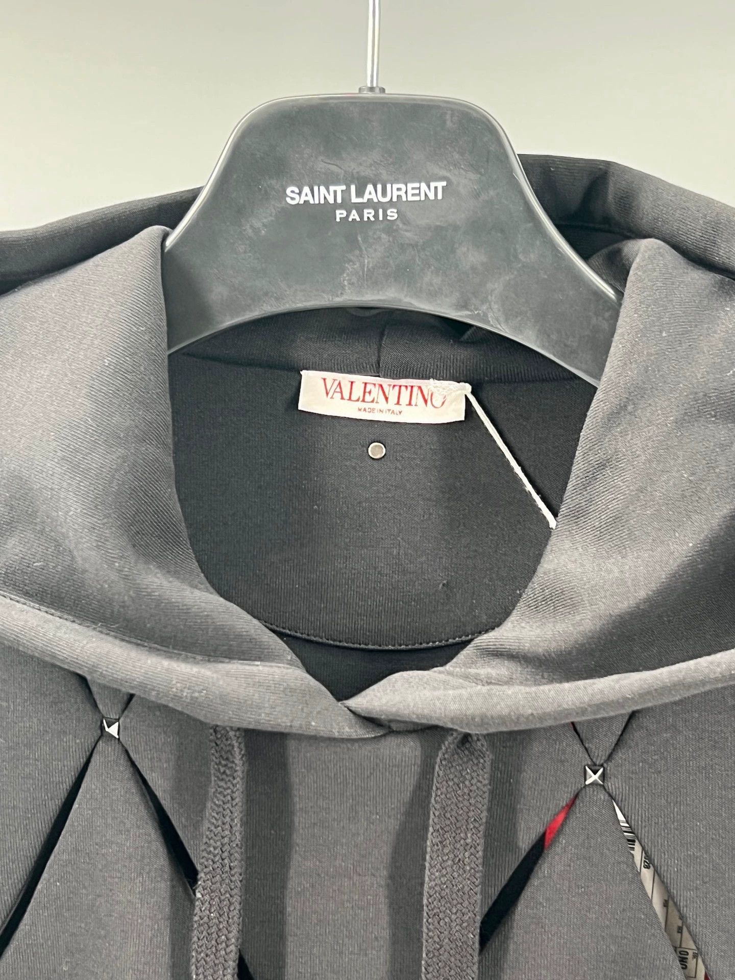 Valentino black cotton hollow hooded sweatshirt for men Size US S / EU 44-46 / 1 - 2 Thumbnail