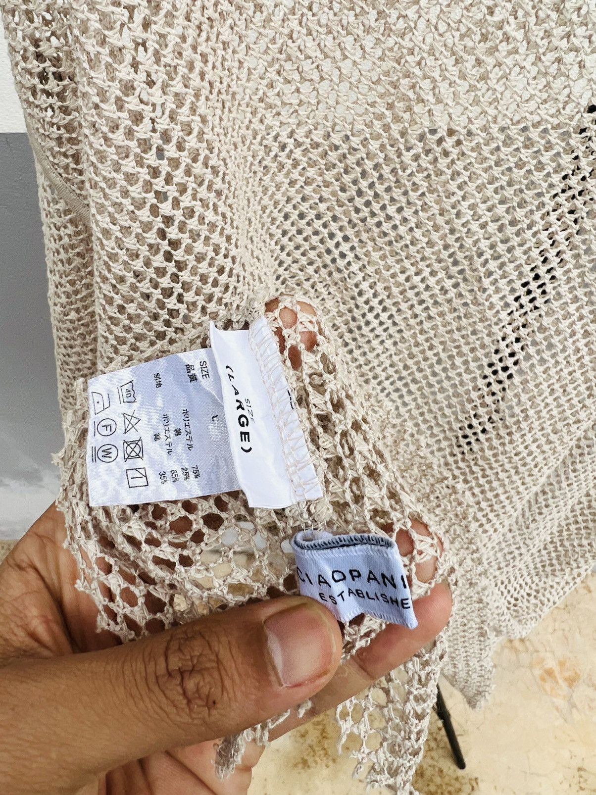 Ciaopanic JapaneseBrand Mesh Knit Top Fishnet Oversized Baggy Tee Size US XL / EU 56 / 4 - 6 Thumbnail