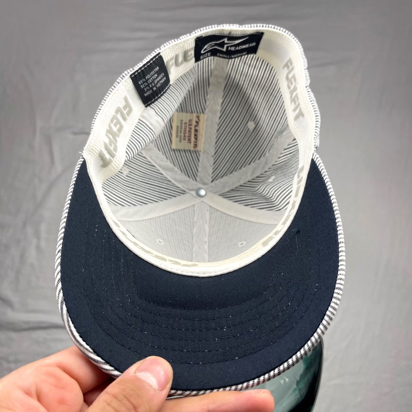 Alpinestars VINTAGE Alpinestars Hat Cap Mens Small Medium Striped Baseball Cap Gray M Mens Men Casual Striped Riding Motocross Y2K Accessories Hat Size ONE SIZE - 7 Thumbnail