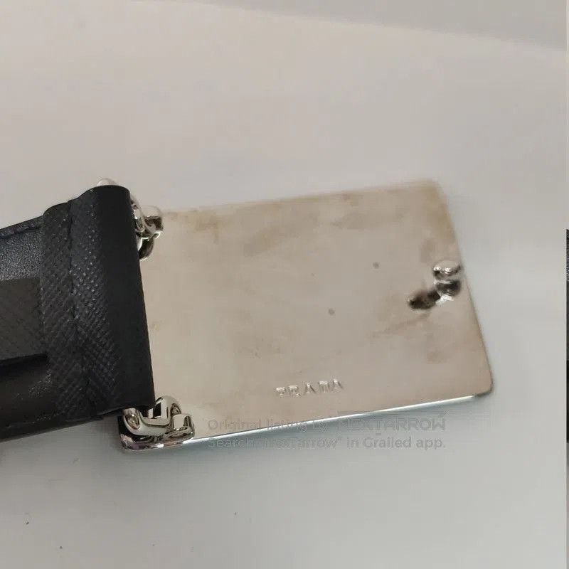 Prada Prada Black Leather Logo Belt. Size ONE SIZE - 8 Thumbnail