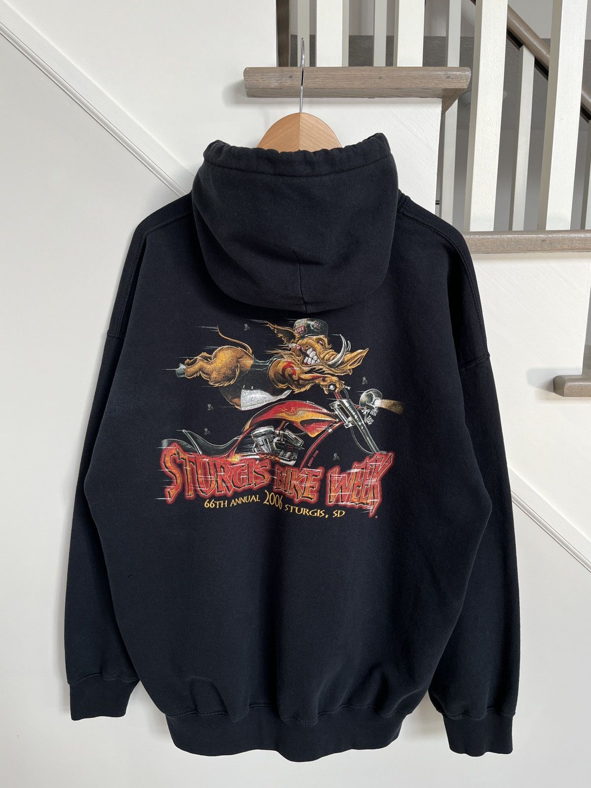 image of Harley Davidson x Vintage Sturgis Bike Week Hoodie in Black, Men's (Size XL)