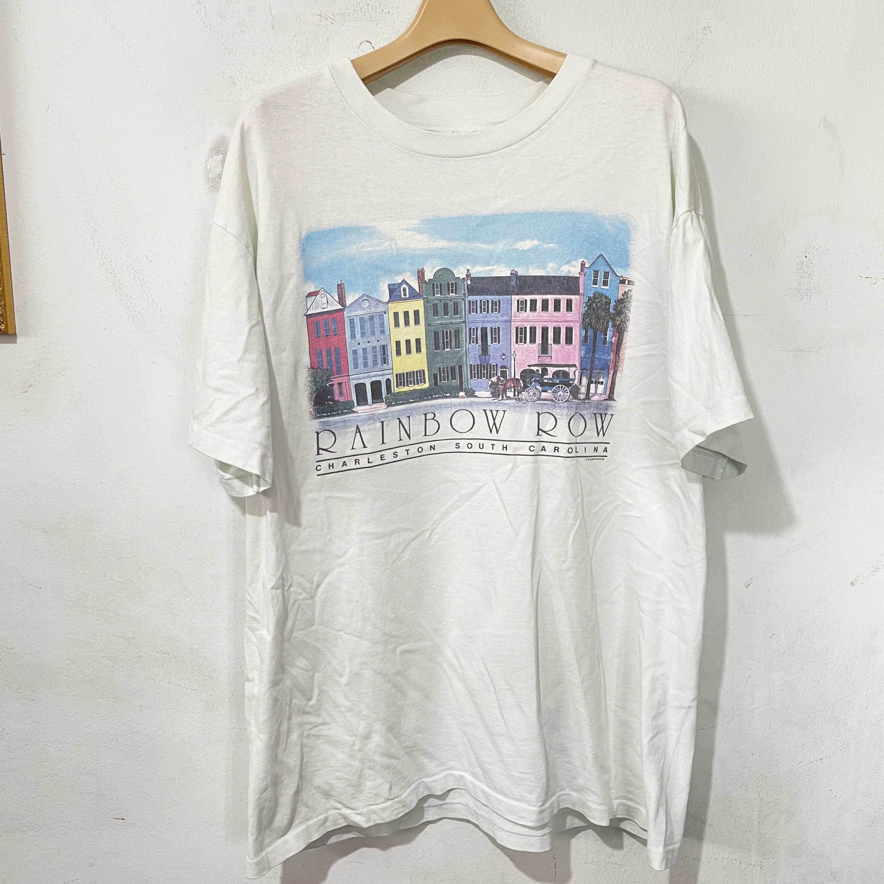 Vintage Vintage 90s Rainbow Row Charleston South Carolina T-Shirt Size US L / EU 52-54 / 3 - 1 Thumbnail