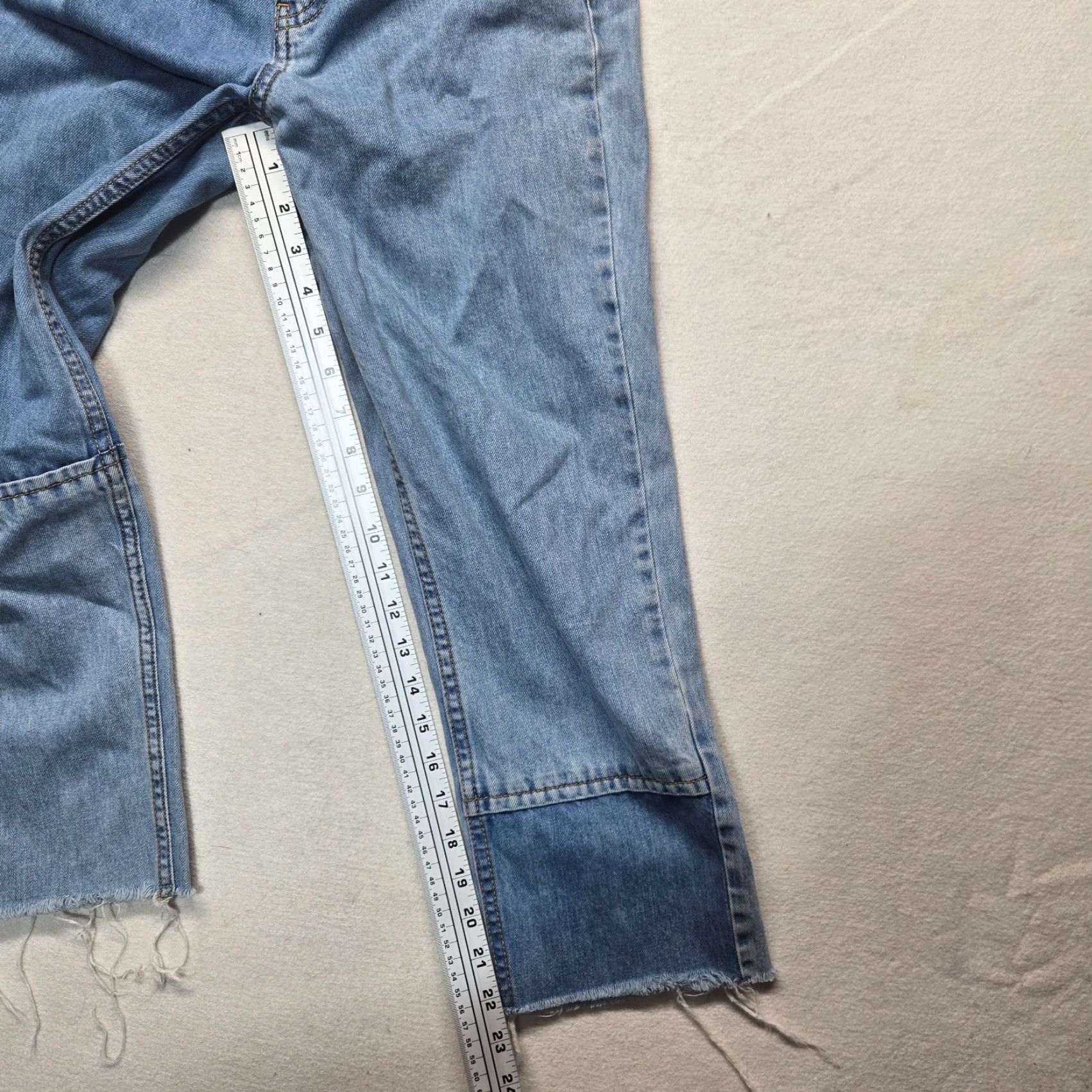 Vintage ONLY JEANS Denim Light Wash Patch Blue Jeans 26 Women's Regular Fit 5-Pocket Style Wide-Leg Adult Blue Jeans Mens? No gender? End with Womens. Size 26" / US 2 / IT 38 - 6 Thumbnail