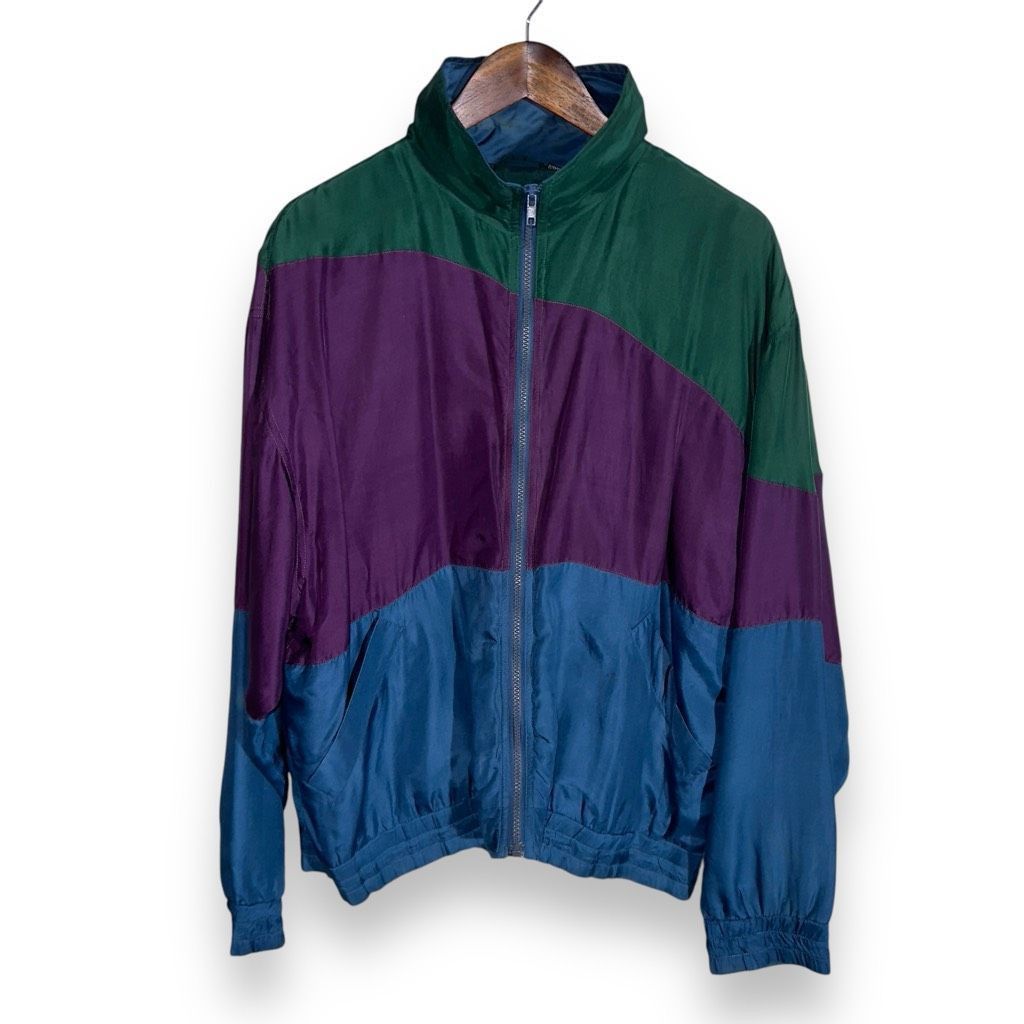 Athletic Works 80s Athletic Works 100% Silk Colorblock Windbreaker Size M Size US M / EU 48-50 / 2 - 1 Thumbnail