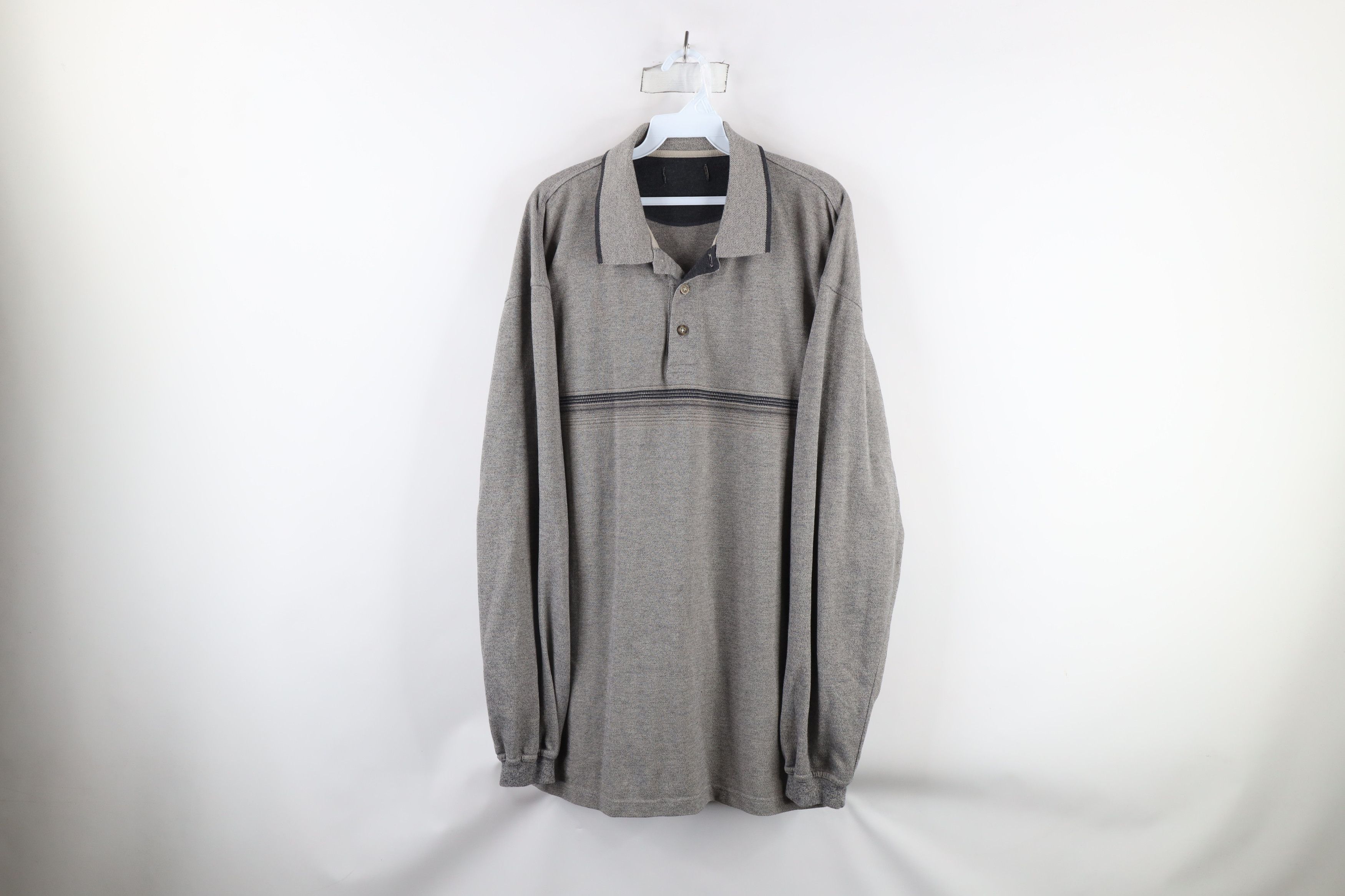 Vintage Vintage 90s Streetwear Knit Long Sleeve Rugby Polo Shirt Size US XXL / EU 58 / 5 - 1 Thumbnail