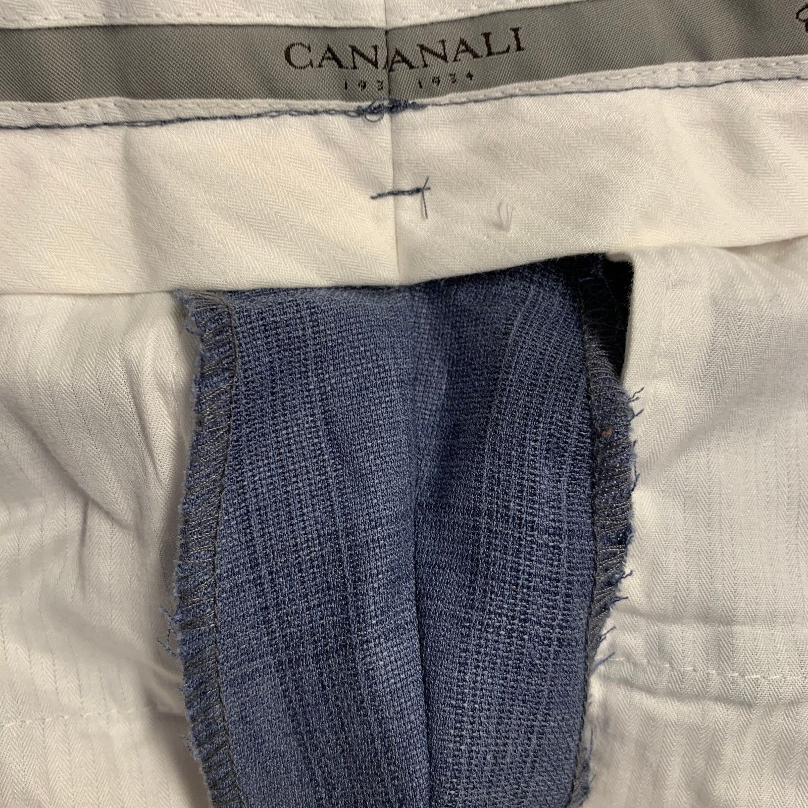 Canali Size 34 Blue Plaid Wool Flat Front Tapered Dress Pants Size US 34 / EU 50 - 6 Thumbnail