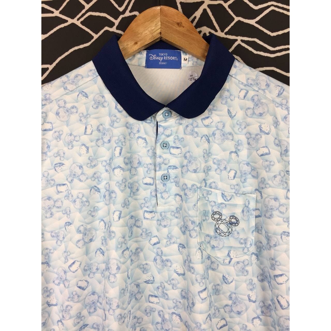 Cartoon Network × Disney × Vintage Vtg Tokyo Disneyland Resort Mickey Patterned Polo Tee Size US M / EU 48-50 / 2 - 3 Thumbnail