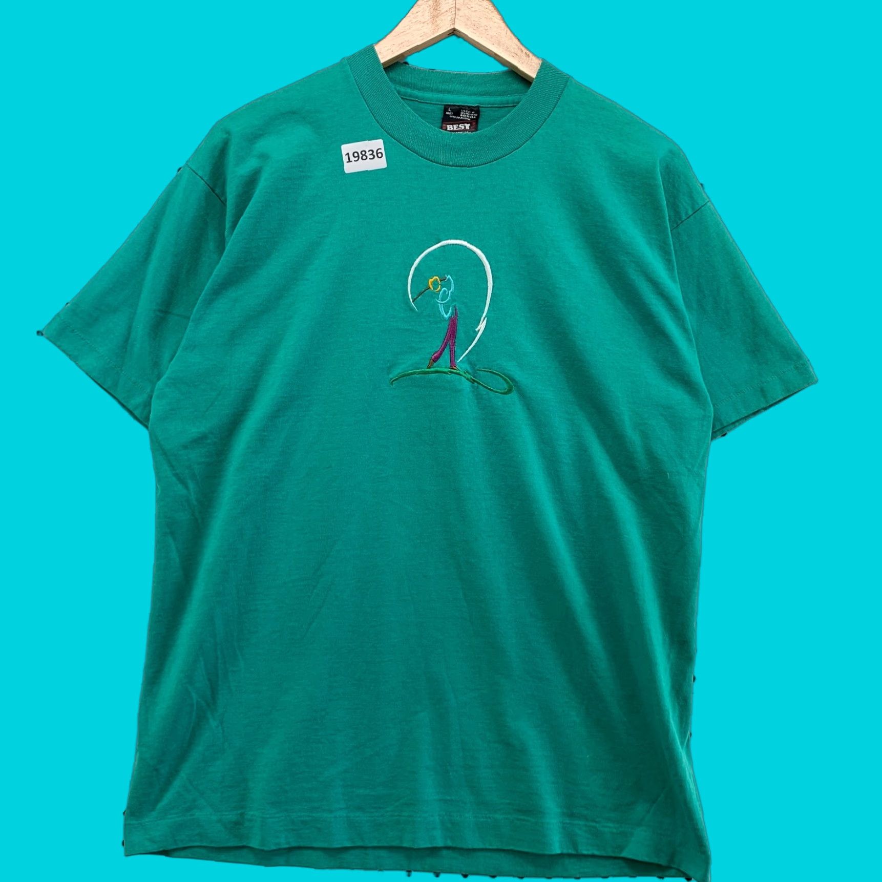Fruit Of The Loom VINTAGE Golf Swing Shirt Mens L Green Embroidered 90s Cotton T-Shirt dreams in motion Size US L / EU 52-54 / 3 - 1 Thumbnail