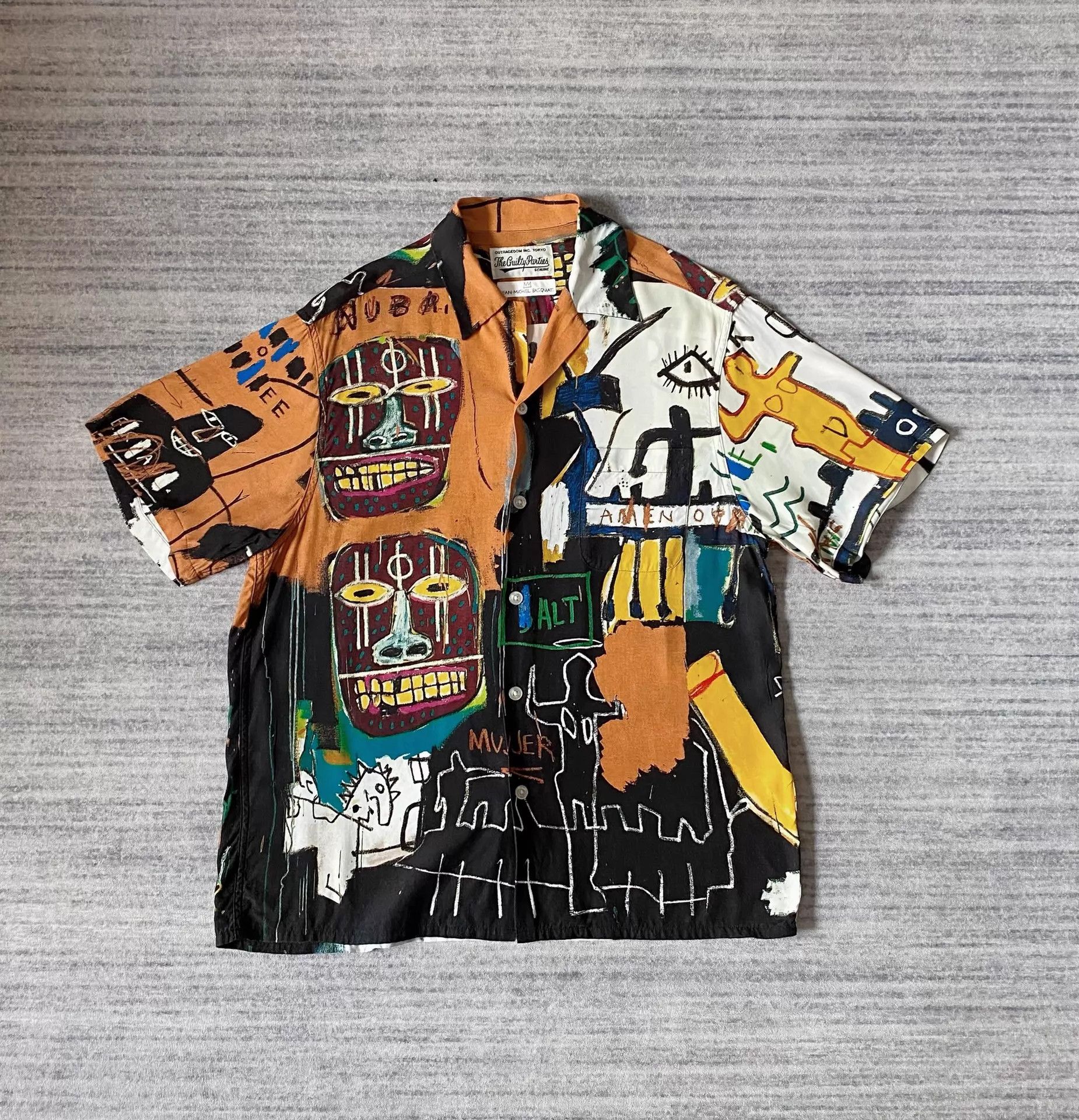 Wacko Maria WackoMaria x Basquiat ColorBlock Hawaii Yellow SS Shirt Size US S / EU 44-46 / 1 - 1 Thumbnail