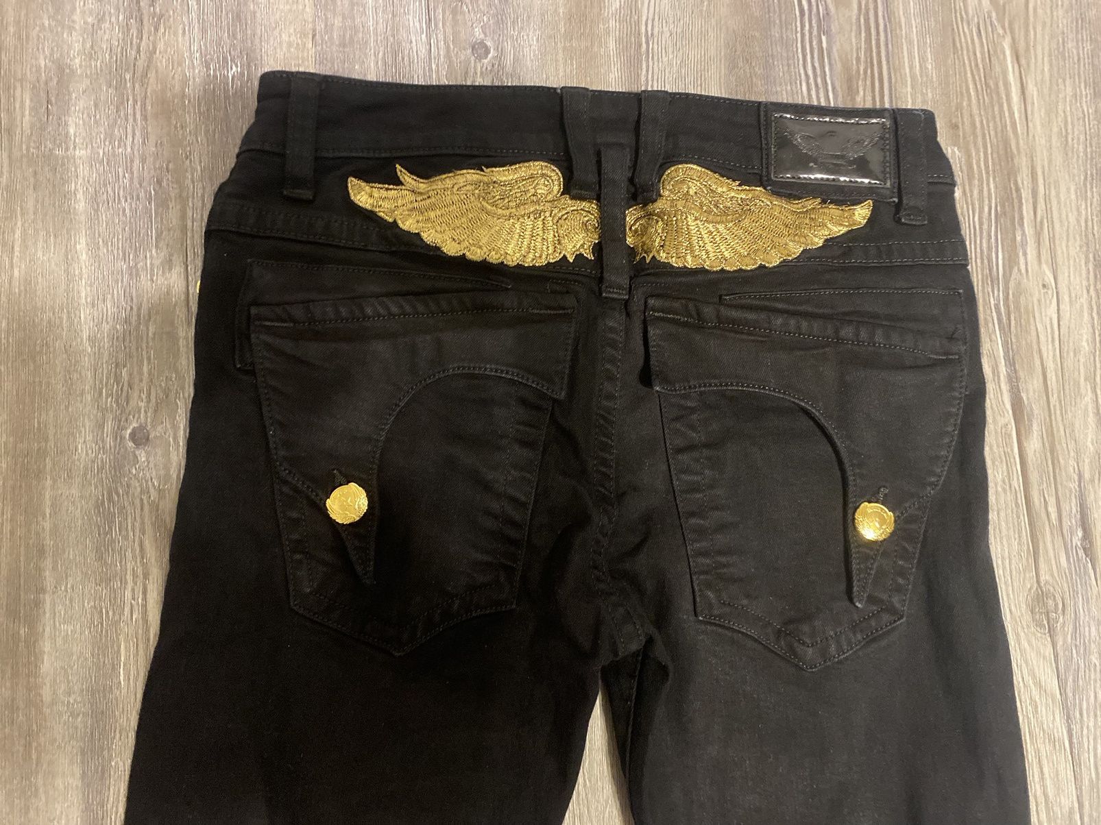 RARE Vintage Robins Jeans Black and Gold Wings store