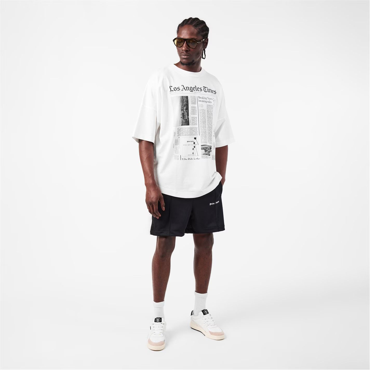 Palm Angels o1g2r1mq0426 PA LA Times Oversized T-Shirt in White Size US S / EU 44-46 / 1 - 5 Thumbnail