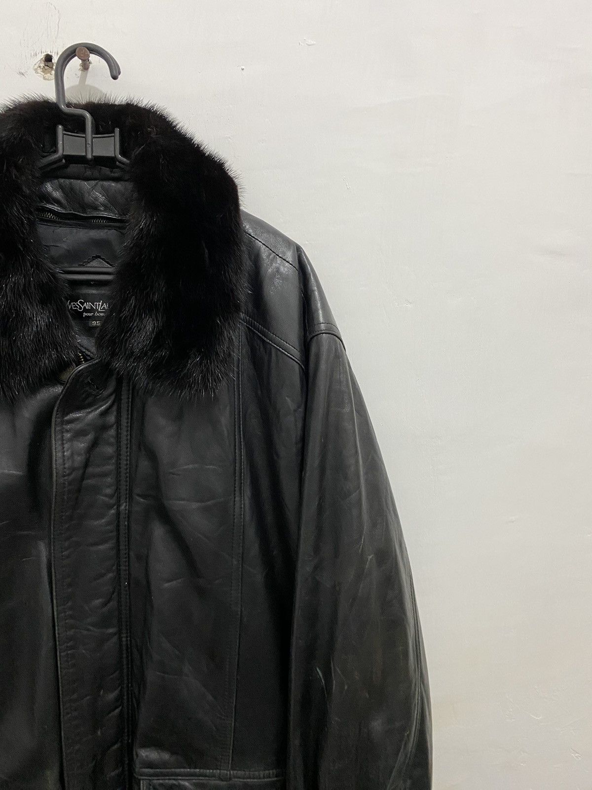 Saint Laurent Paris 💥Leather💥Yves Saint Laurent Leather Coat Size US L / EU 52-54 / 3 - 8 Thumbnail