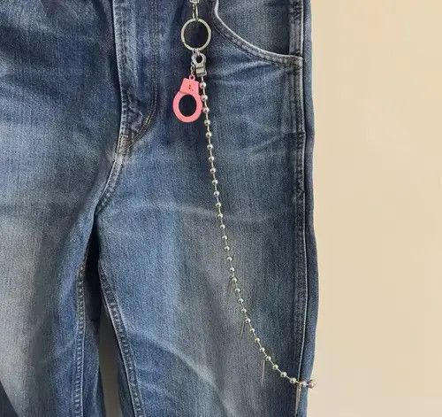 Jewelry Mini Handcuff Ball Chain Spike Trousers Chain Size ONE SIZE - 1 Thumbnail
