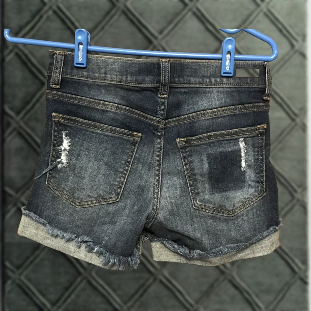 Vintage Sneak Peek Shorts Size S W27-28 Stretch Mid Rise Cuffed Distressed Denim Blue 5-Pocket Casual Men? Womens? (adjust) Size 28" / US 6 / IT 42 - 1 Thumbnail