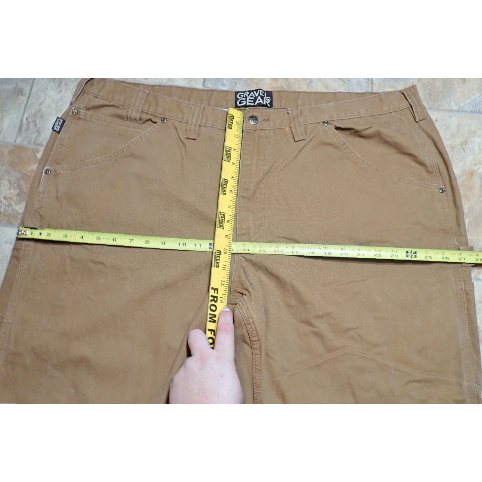 Vintage Gravel Gear Carpenter Work Pants Men's 46X32 Brown Heavy Canvas Workwear Relaxed Fit Size US 30 / EU 46 - 6 Thumbnail