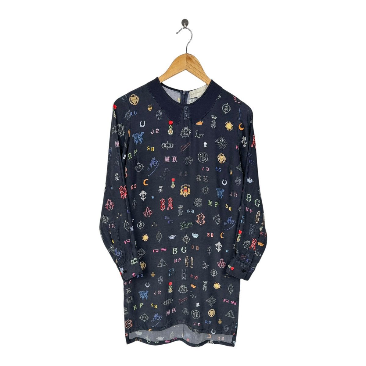 Stella McCartney Stella McCartney 100% Silk Monogram Shirt Dress size 34 Size XXS / US 00 / IT 34 - 1 Thumbnail