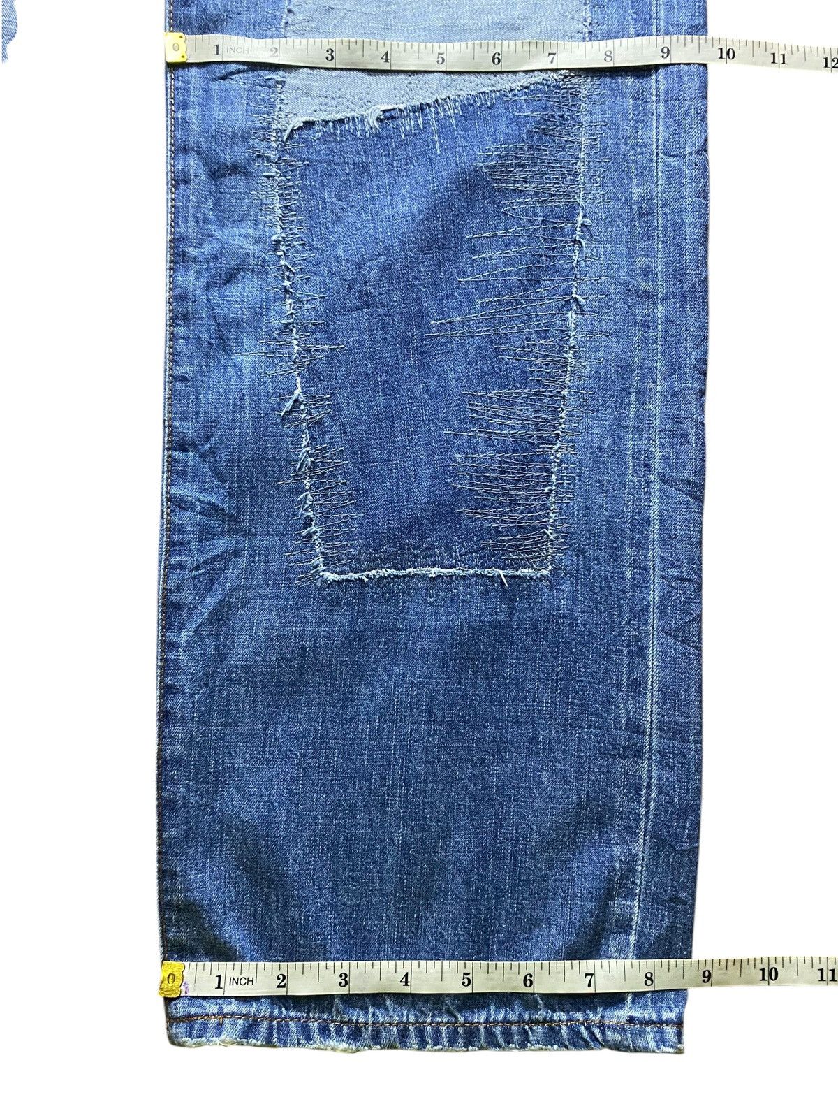 Japanese Brand Vintange Tendor Shashiko Boro Patched Distressed Loose Jeans Size US 36 / EU 52 - 16 Thumbnail