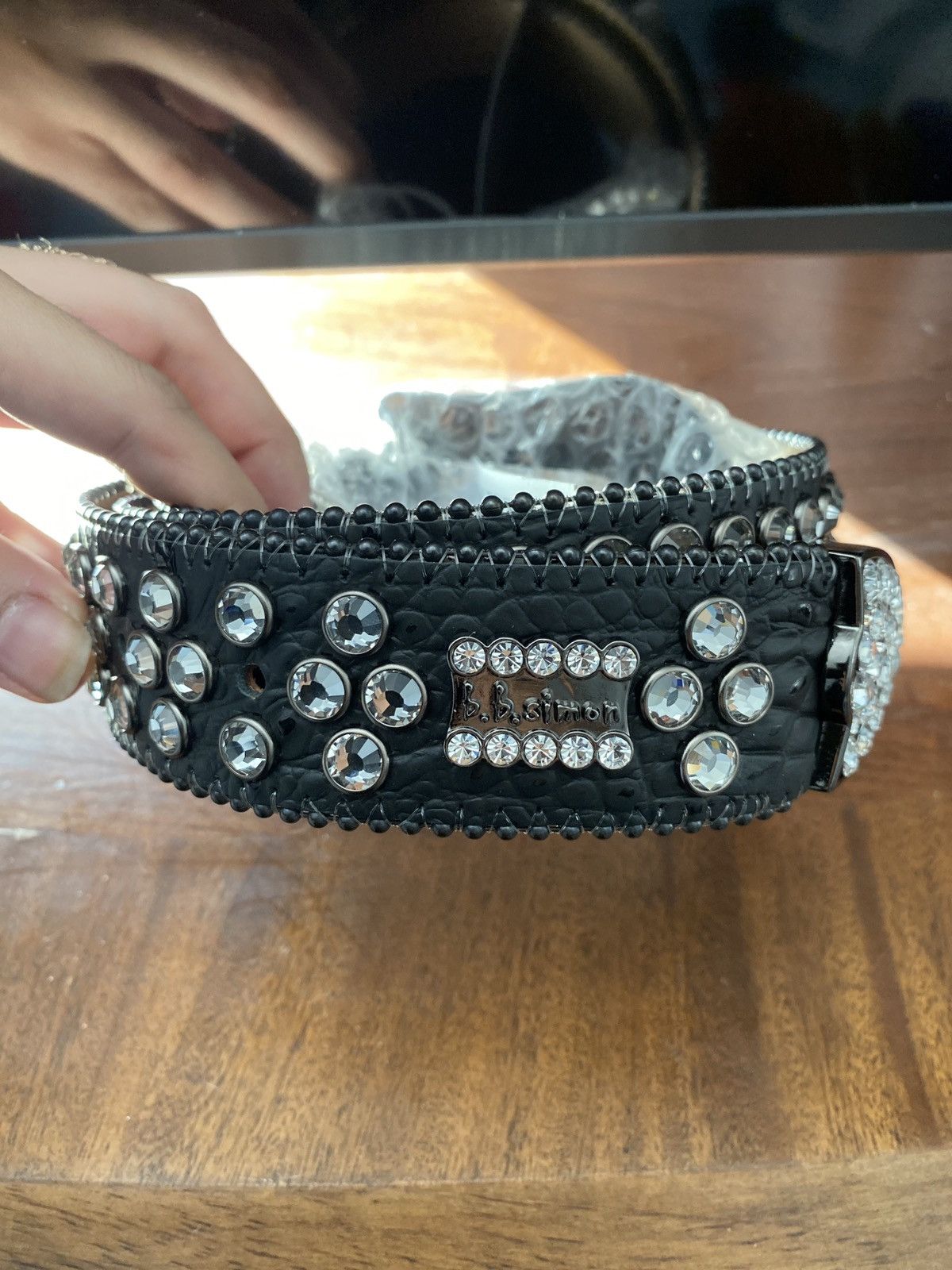 B.B. Simon B.B. Simon black full swarovski belt Size 36 - 4 Thumbnail