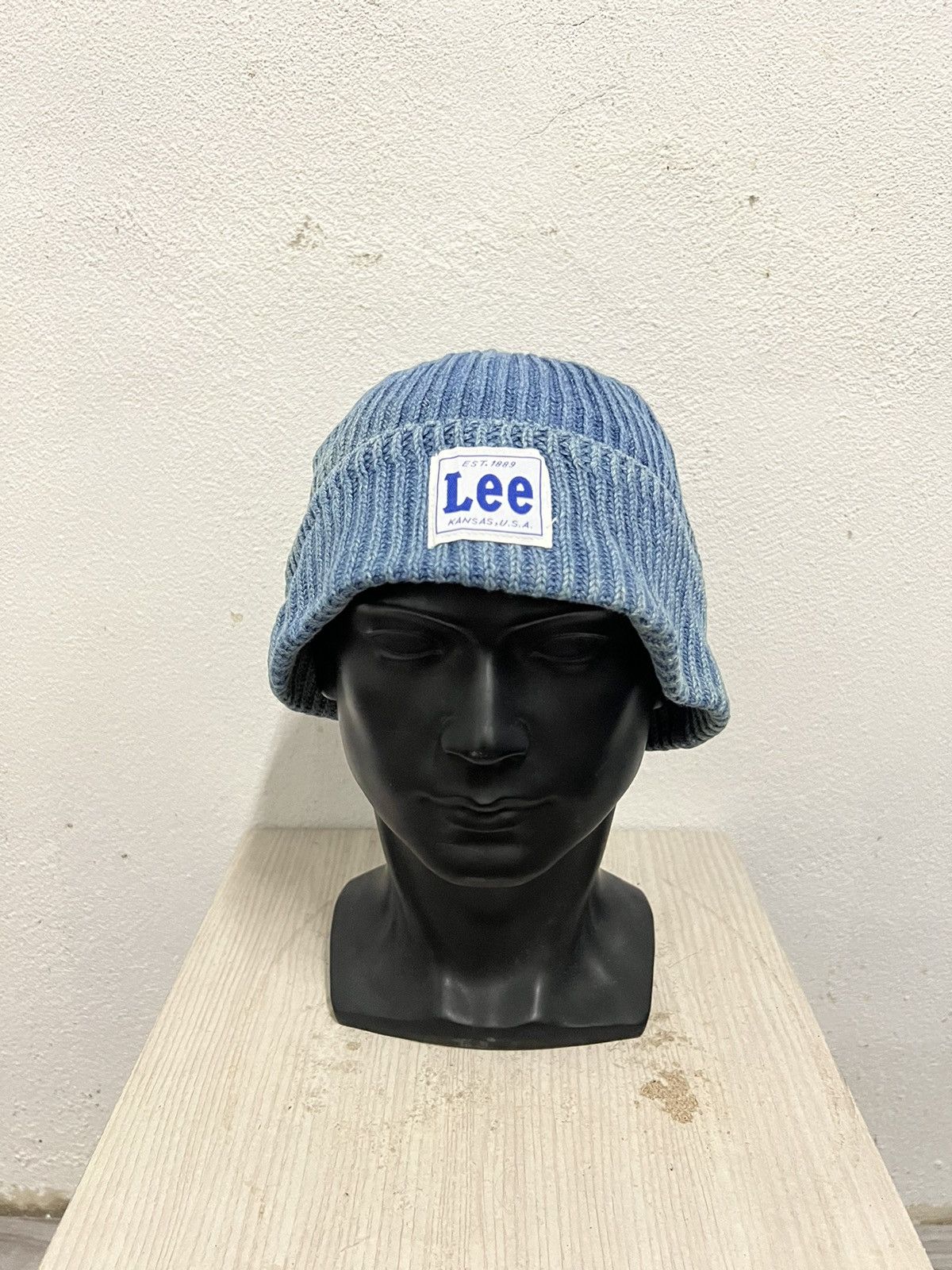 Lee × Vintage Vintage Lee Big Logo Beanie Hat Size ONE SIZE - 2 Thumbnail