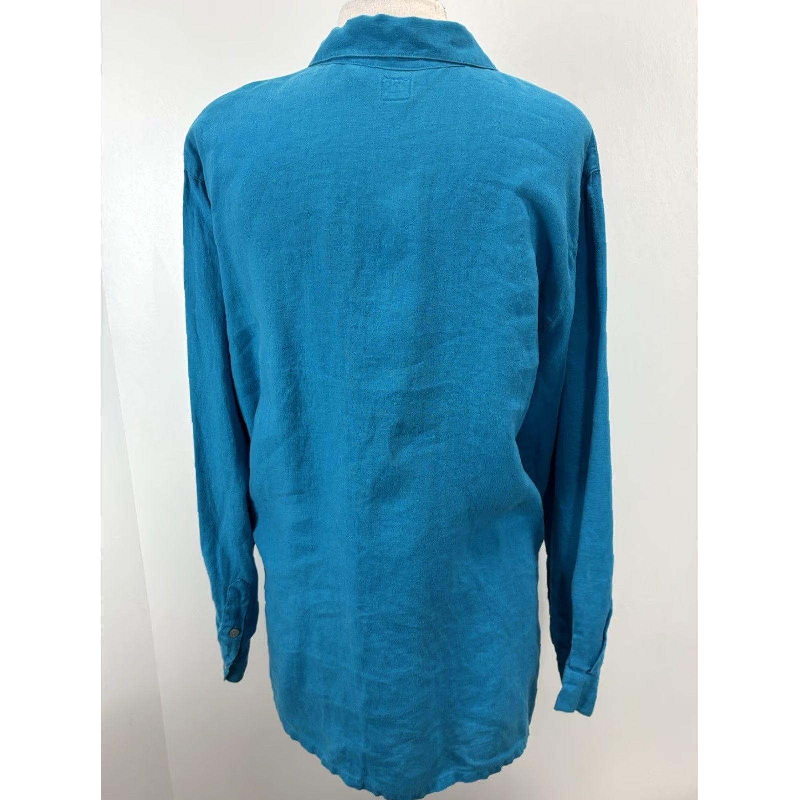 X-LARGE Chicos Linen Shirt Button Up Tunic Women’s XL Blue Coastal Size XL / US 12-14 / IT 48-50 - 3 Thumbnail
