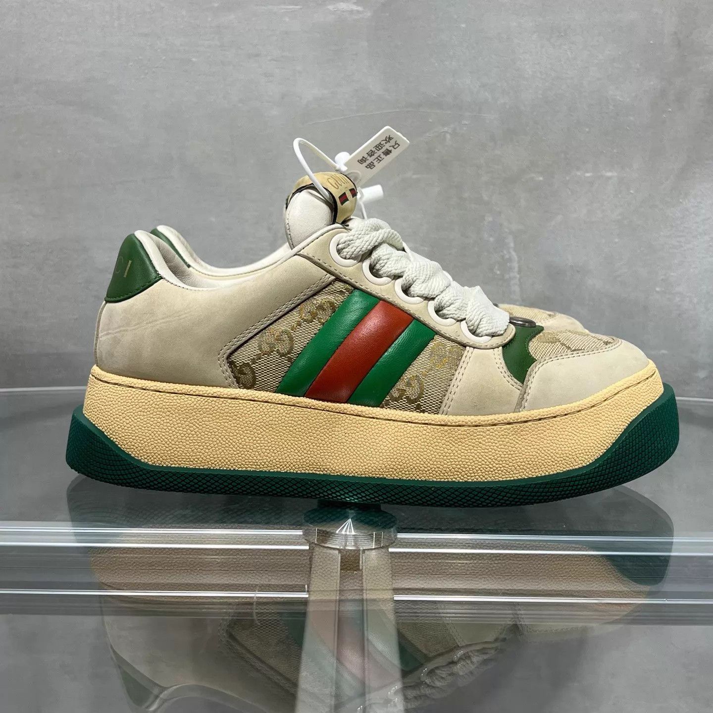 Gucci Gucci Platform Distressed Sneaker Beige Size 36.5 Size US 6 / IT 36 - 4 Thumbnail
