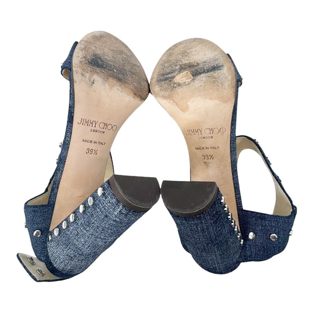 Jimmy Choo Jimmy Choo Denim Studded Sandals Size US 9.5 / IT 39.5 - 7 Thumbnail
