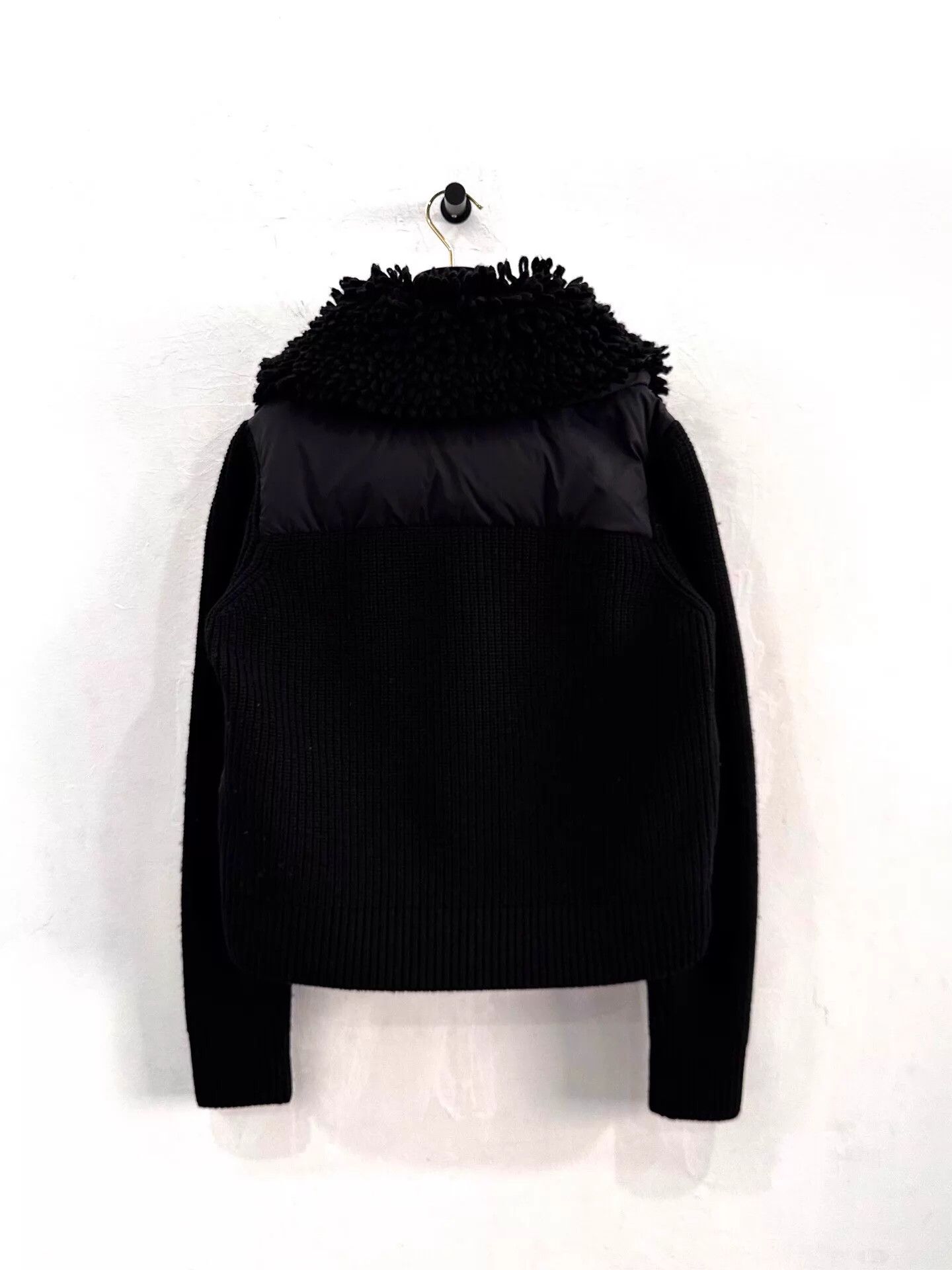 Moncler Moncler Black Padded Wool ZipUp Cardi Side Logo XS Size XS / US 0-2 / IT 36-38 - 3 Thumbnail
