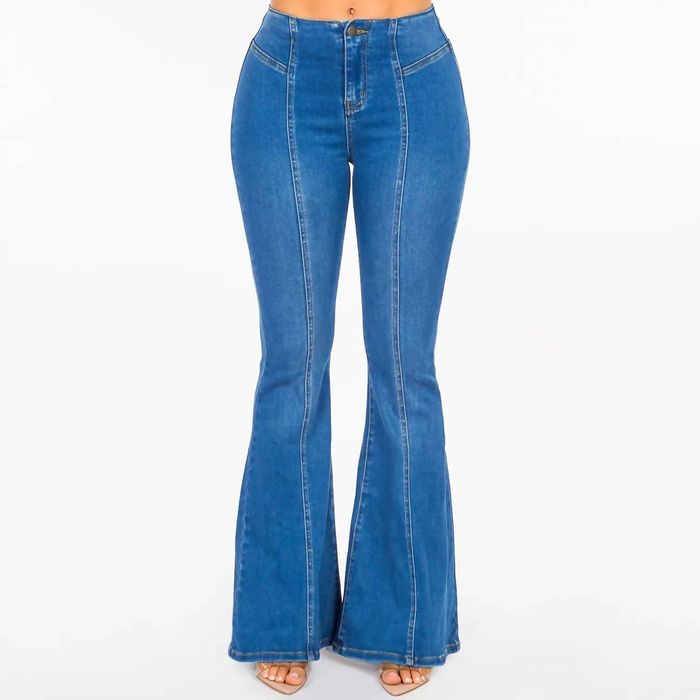 Designer AMERICAN BAZI Plus Size High Waist Pull On Flare Jeans | Grailed