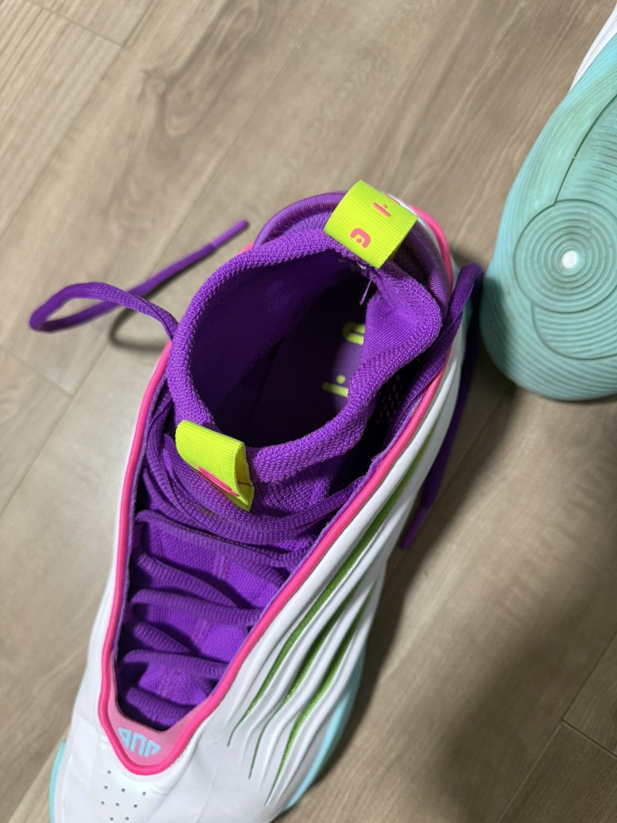 Adidas Jalen Williams x adidas Harden Vol. 9 White Lucid Lime Pink Size US 13 / EU 46 - 4 Thumbnail