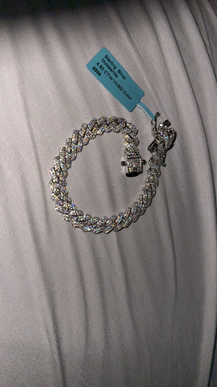 Other s925 Cuban Wrist Chain Moissanite Size ONE SIZE - 1 Thumbnail