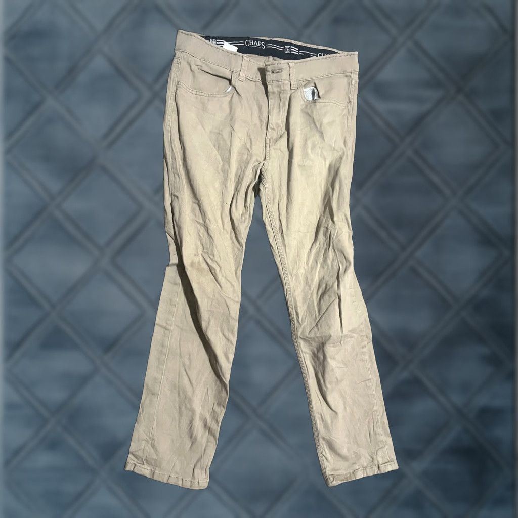 Chaps Chaps Jeans Mens 32X30 Beige Denim Straight Stretch Waist 5-Pocket Logo Size US 32 / EU 48 - 1 Thumbnail