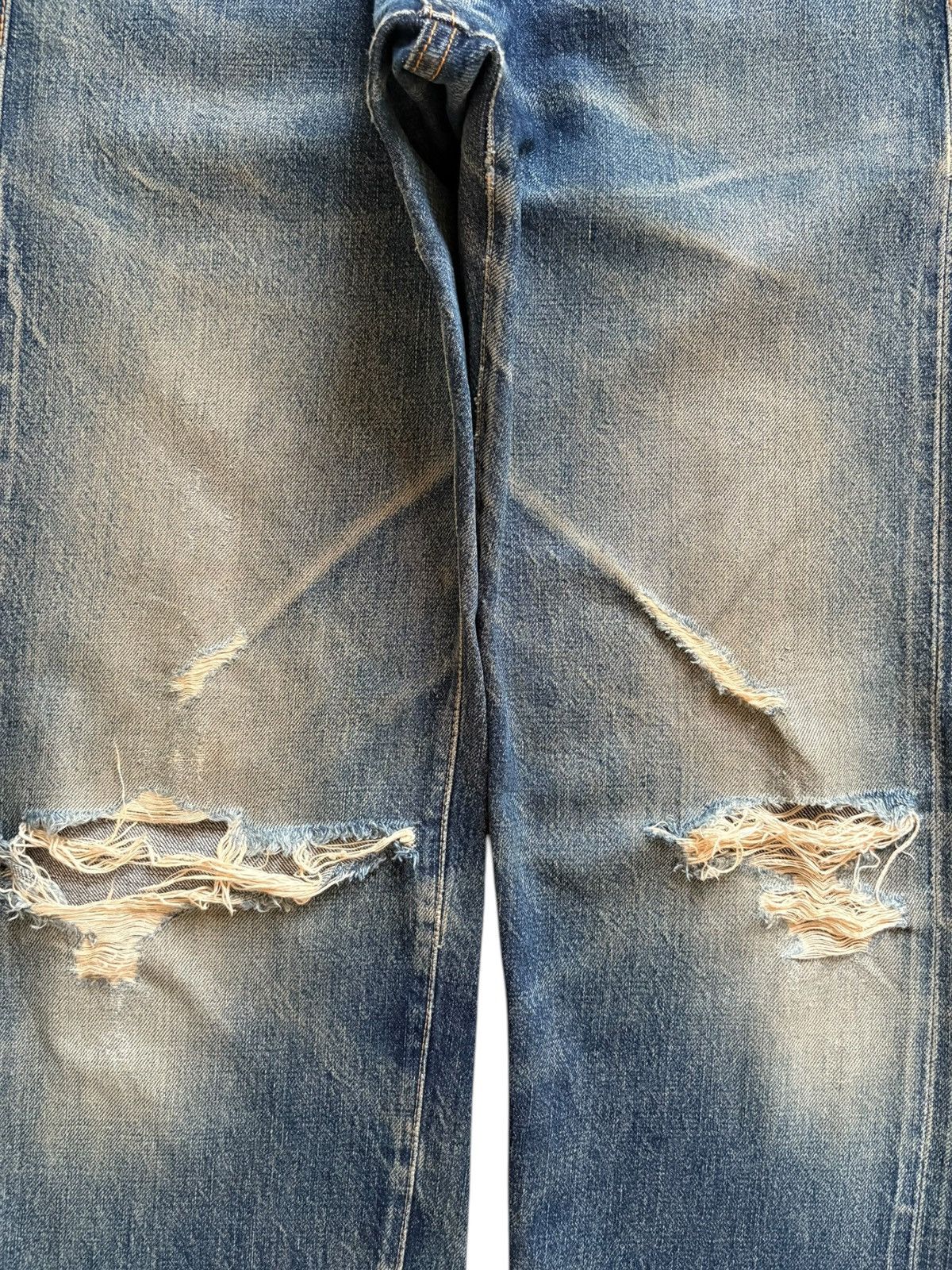 Japanese Brand Vintage Japanese Brand Selvedge Rusty Wash Rip Loose Jeans Size US 29 - 6 Thumbnail