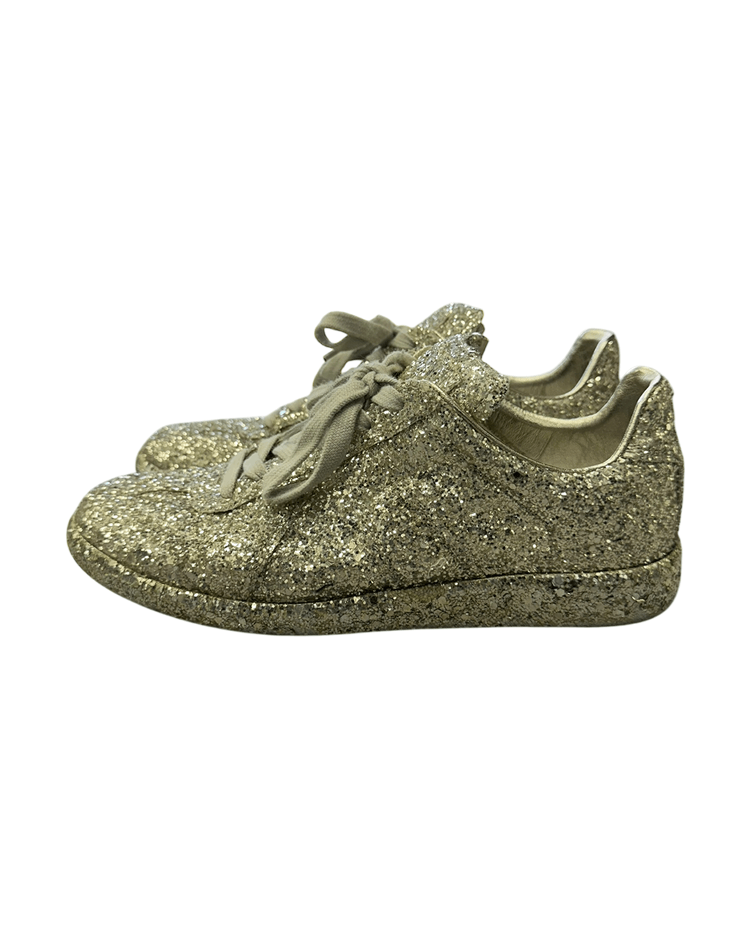 Maison Margiela Maison Margiela SS18 No.22 Silver Glitter Sneakers Size US 7 / IT 37 - 1 Thumbnail