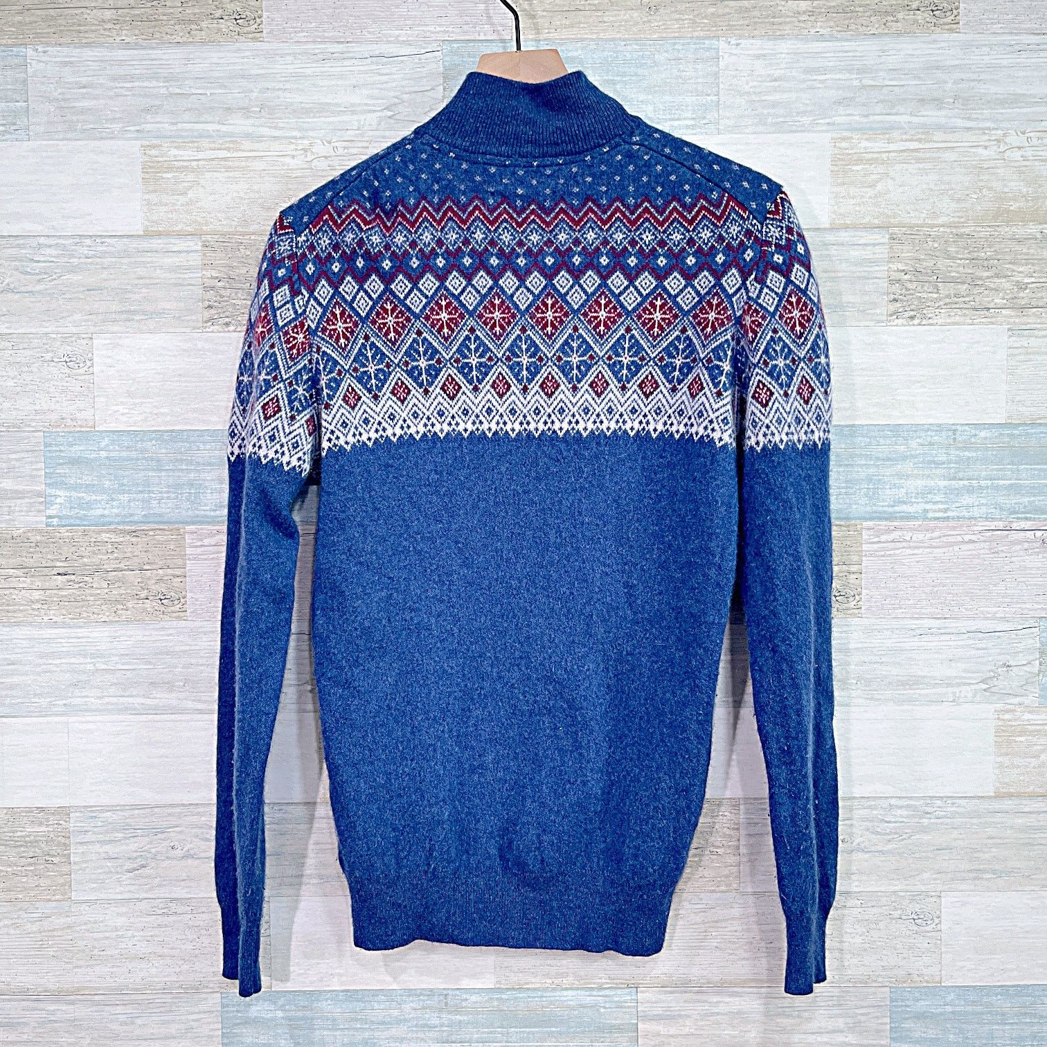 Other Tahari Cashmere Fair Isle 1/4 Zip Sweater Blue Mens Small Size US S / EU 44-46 / 1 - 3 Thumbnail
