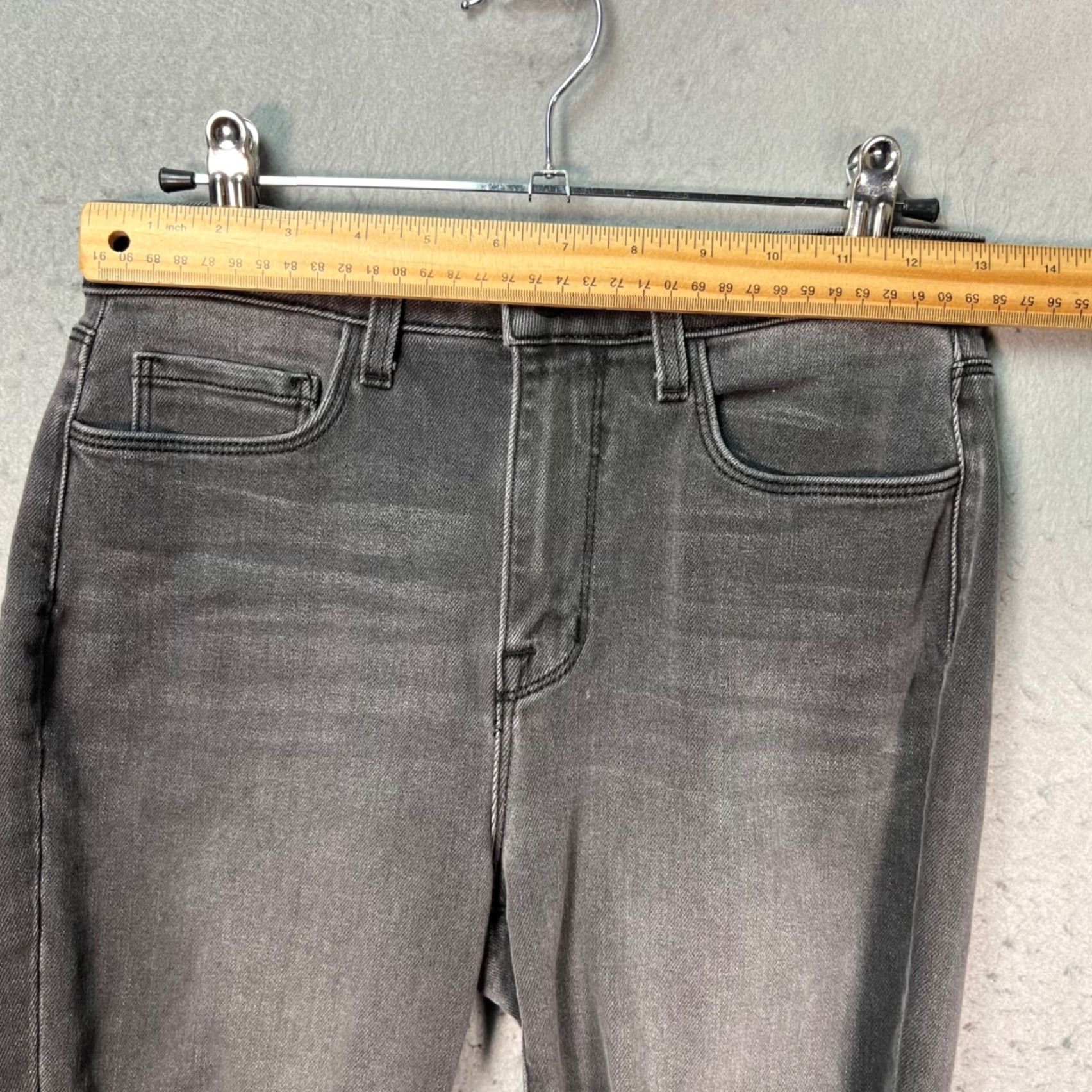 L'AGENCE L'AGENCE Womens 25 Gray Distressed High-Waisted Skinny Jeans Frayed Hem Denim 5-Pocket Size 42" / US 20 - 4 Thumbnail
