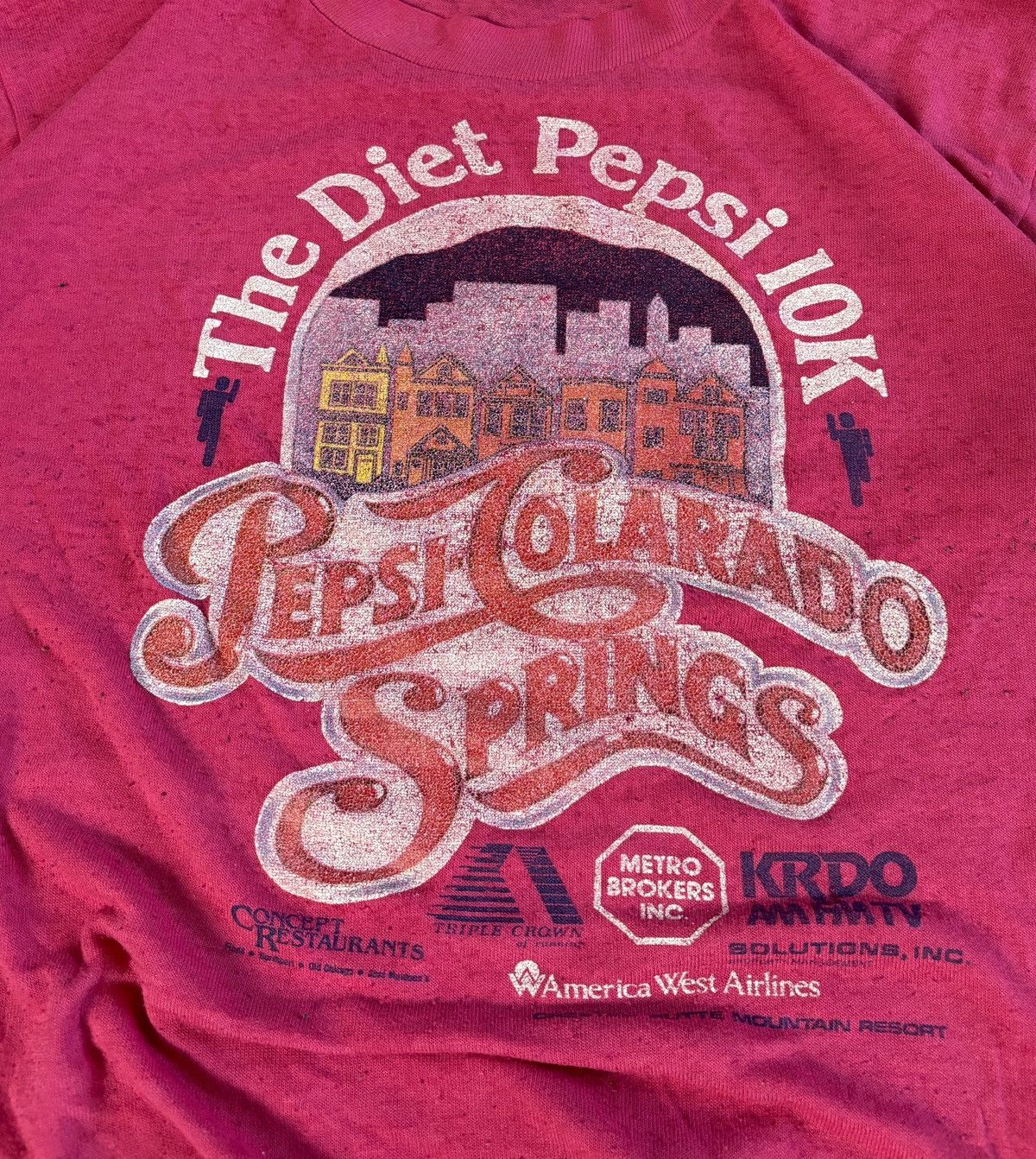 Vintage Vintage 70s T-Shirt Marathon Diet Pepsi 10K Colarado Size US M / EU 48-50 / 2 - 2 Thumbnail