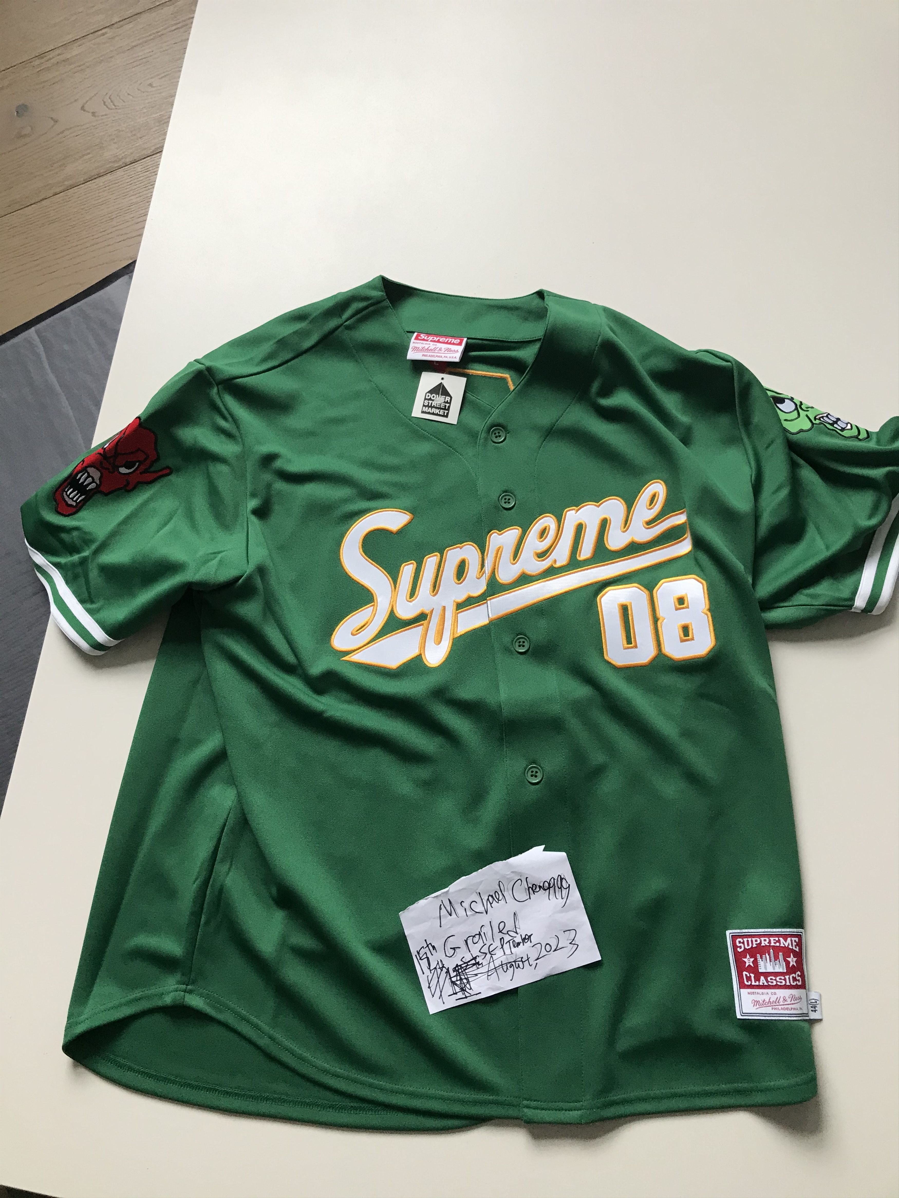 Supreme Mitchell & Ness Downtown Hell Baseball Jersey Green