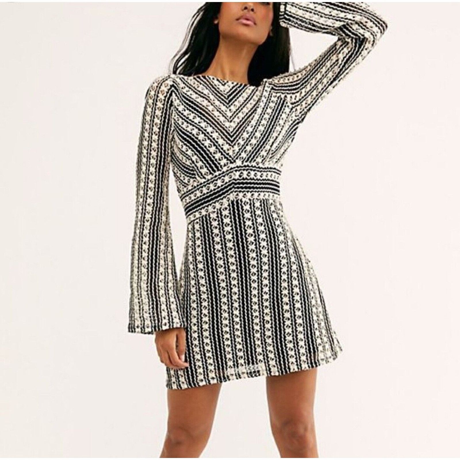 Free People Free People Women's Chiara Crochet Open Back Dress Size 4 Size S / US 4 / IT 40 - 1 Thumbnail